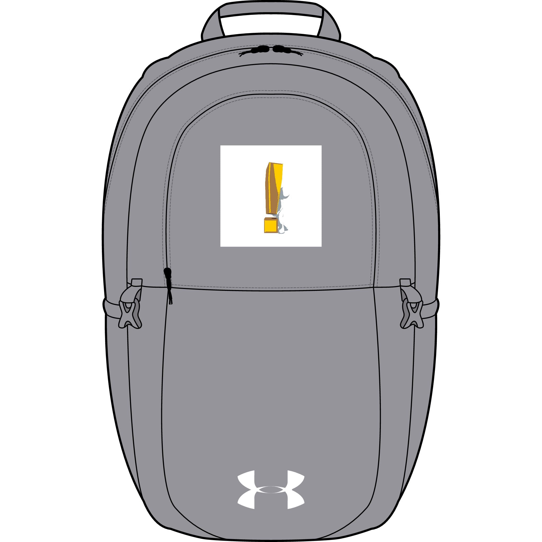 Rucksack mit zerbrochenem Ausrufezeichen-Motiv | Bestickt