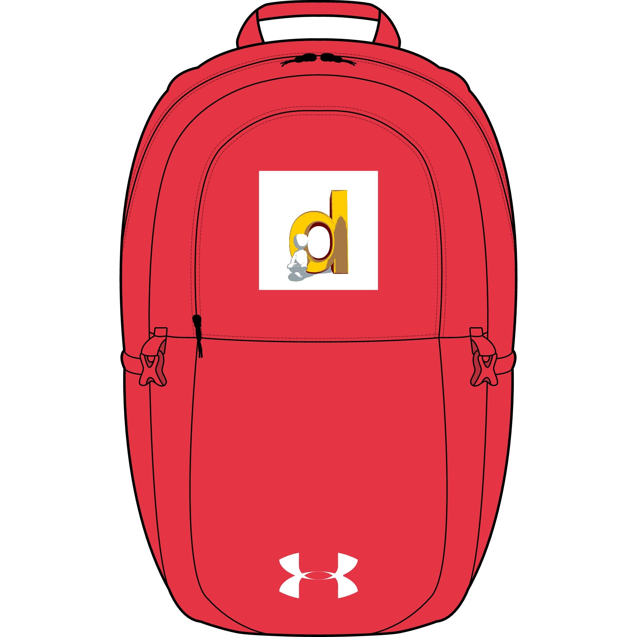 Gelber Rucksack mit Logo „D“ | Bestickter Under Armour All Sport Rucksack
