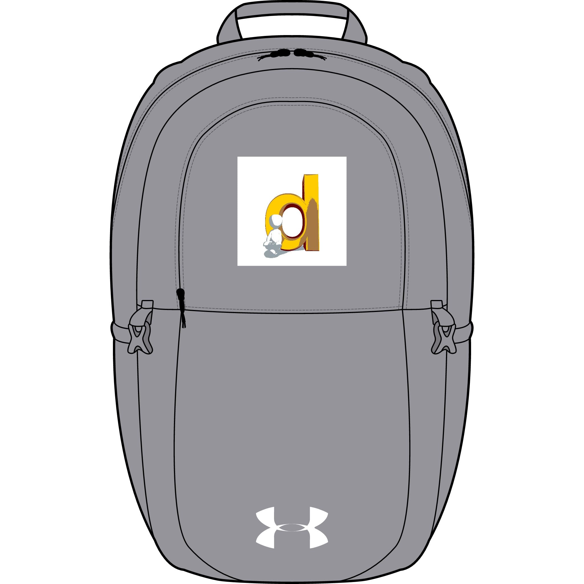Gelber Rucksack mit Logo „D“ | Bestickter Under Armour All Sport Rucksack