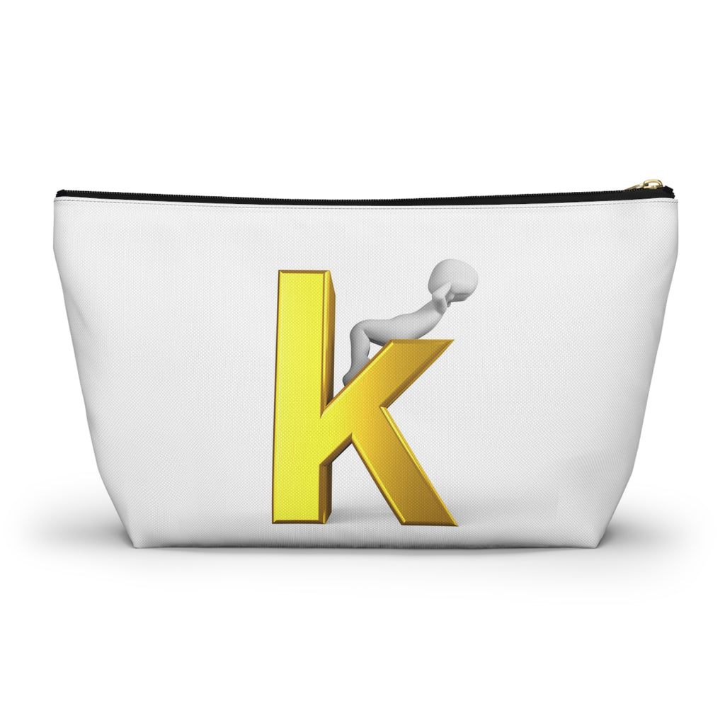 Gold Letter K with Figure Accessory Pouch