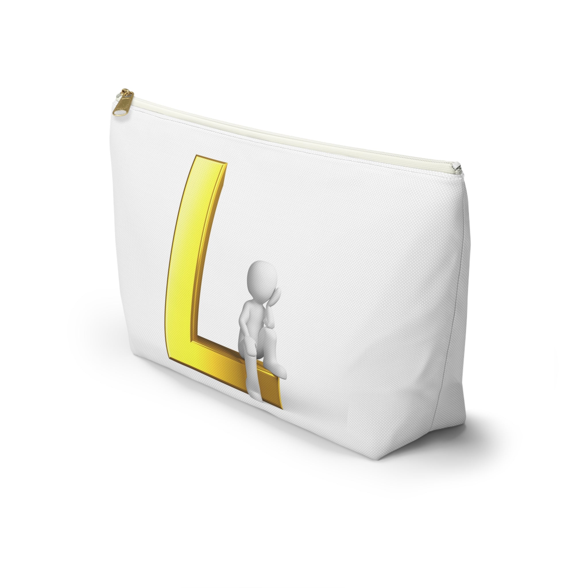 3D Letter L with Sitting Figure Accessory Pouch