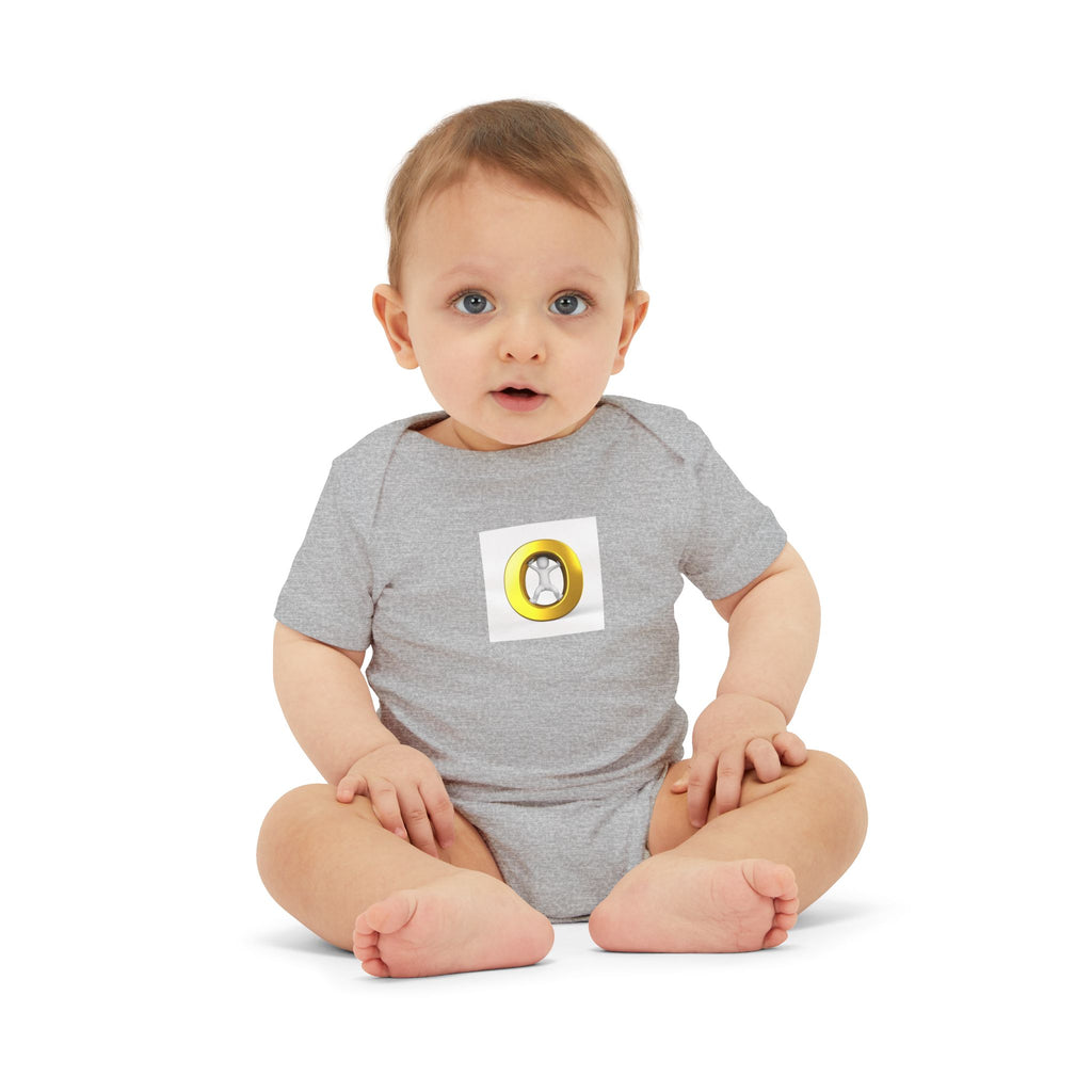 Gold Letter O Infant Jersey One Piece | Baby Bodysuit