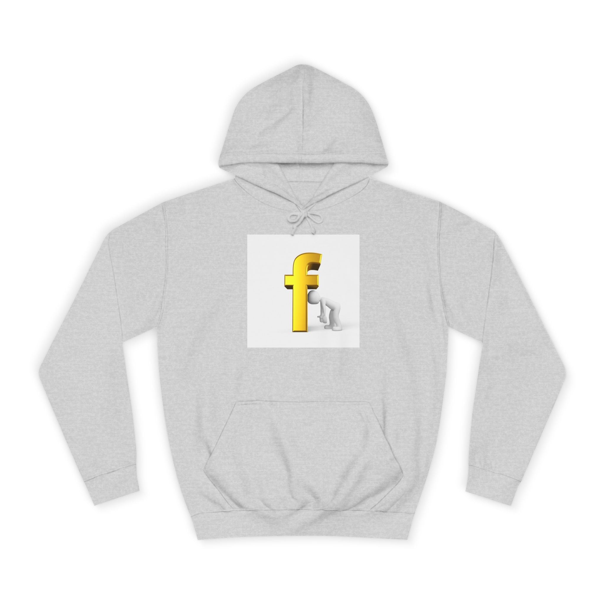 Yellow 3D Letter F Kneeling Figure Hoodie | Typography Graphic