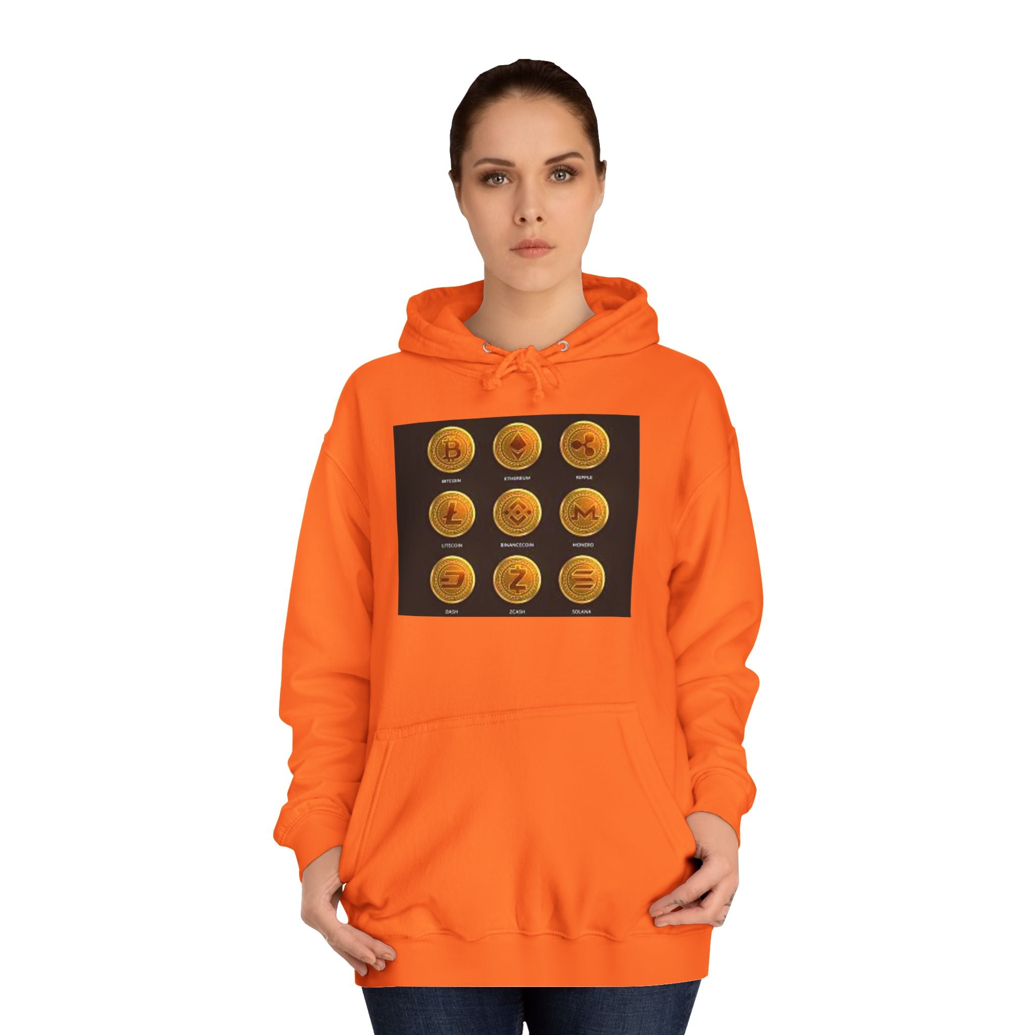 Crypto Coin Icons Hoodie | Bitcoin Ethereum Litecoin Ripple Doge Zcash Monero