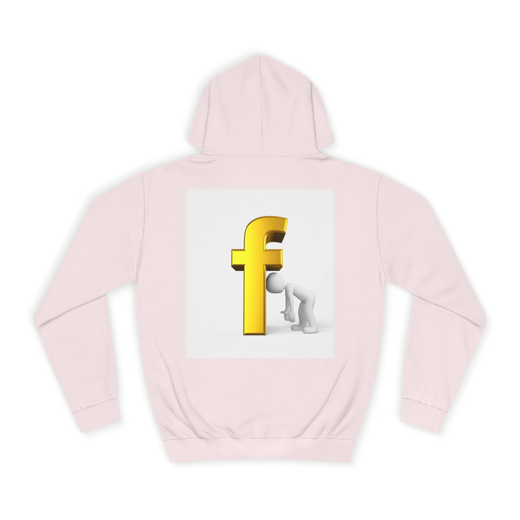Yellow 3D Letter F Kneeling Figure Hoodie | Typography Graphic