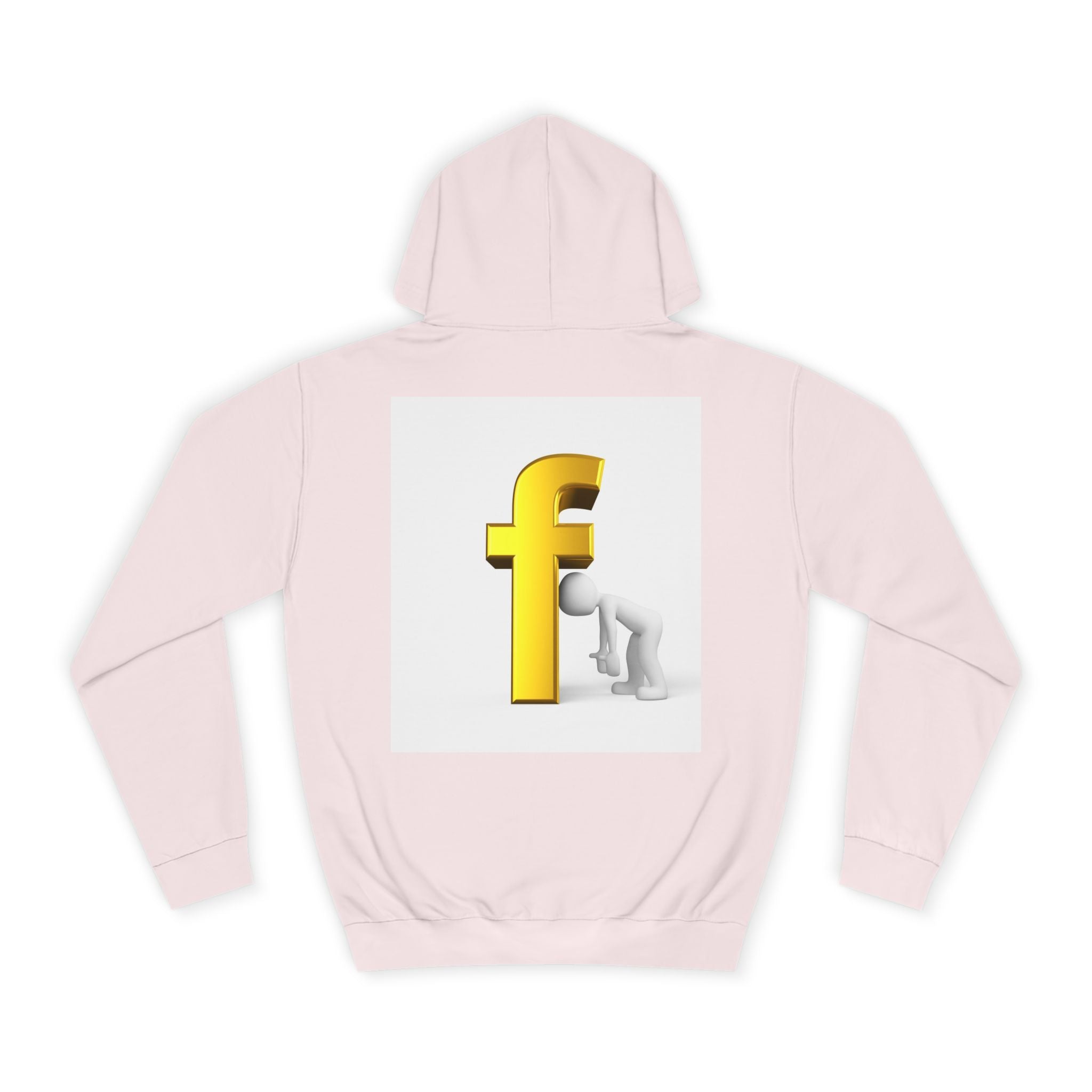 Yellow 3D Letter F Kneeling Figure Hoodie | Typography Graphic