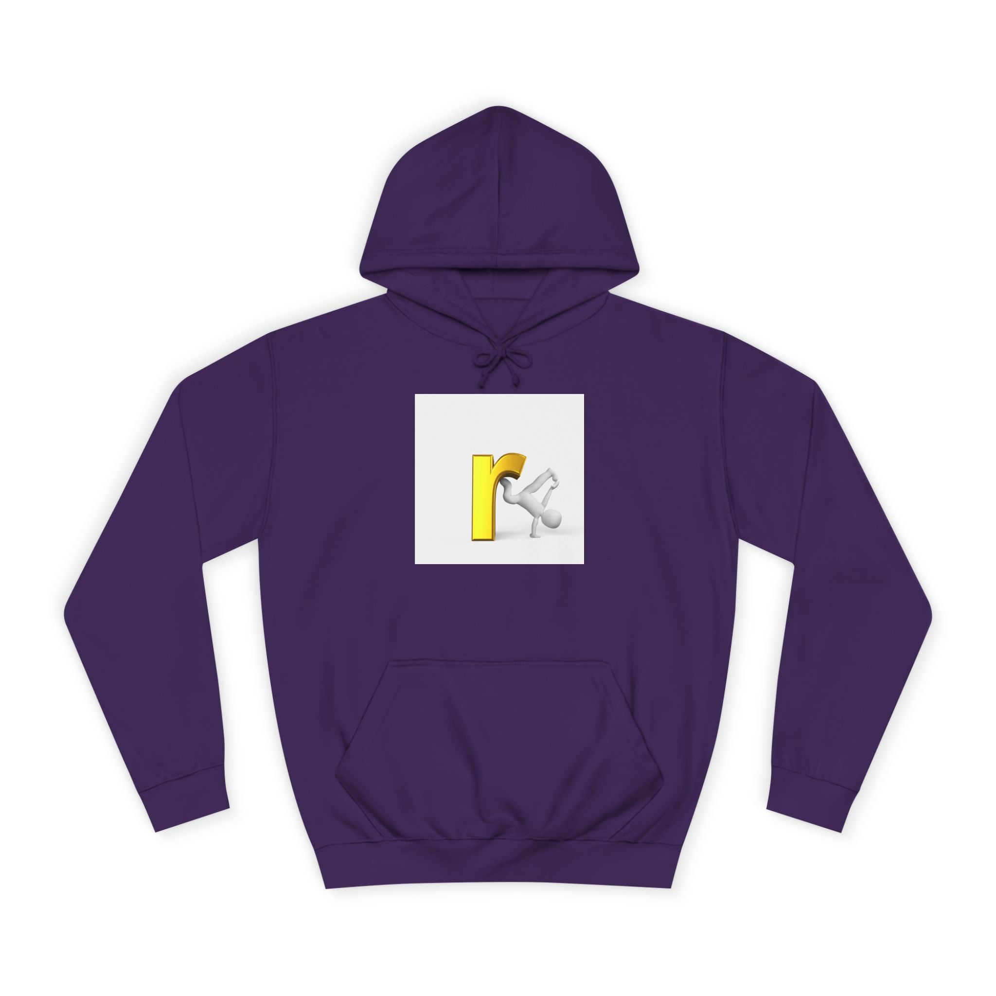 Yellow Letter R Character Hoodie | Playful Typographic Design