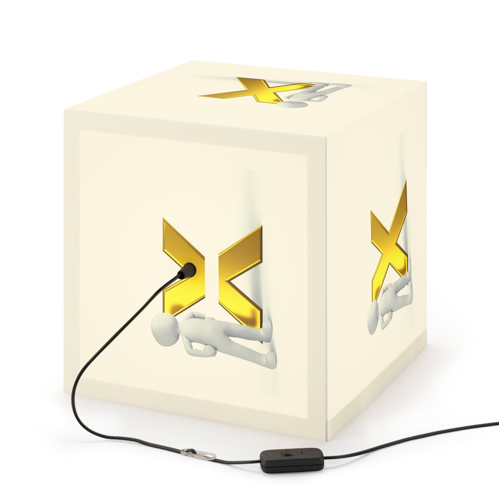 3D Person with Gold X Light Cube Lamp | Decorative Hanging Lamp