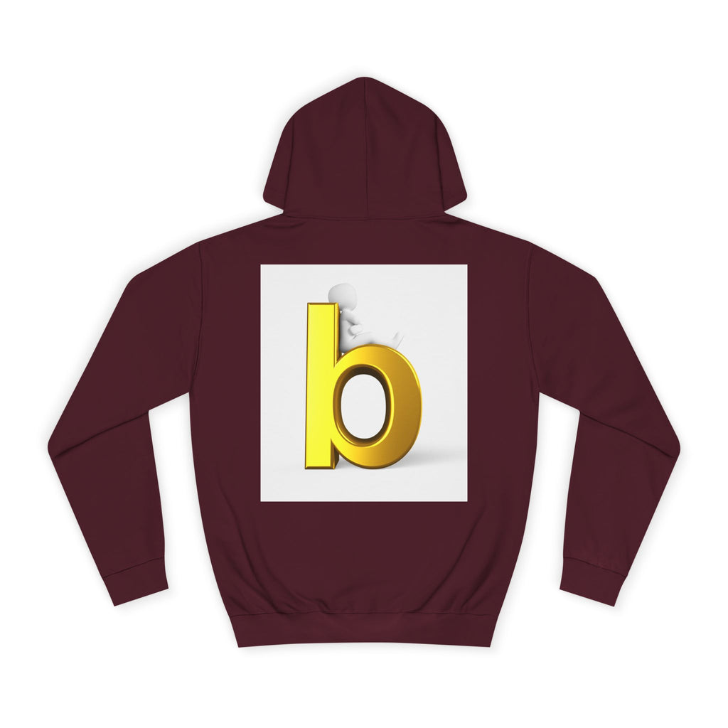 Yellow 3D Letter b Hoodie | Minimal Monogram Initial Sweatshirt