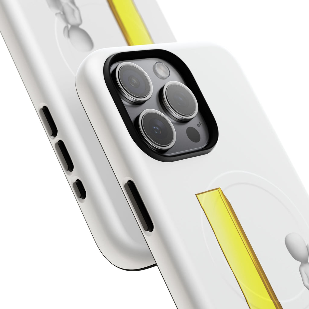 Yellow 3D Letter L with Sitting Figure phone case | Tough Magnetic Case