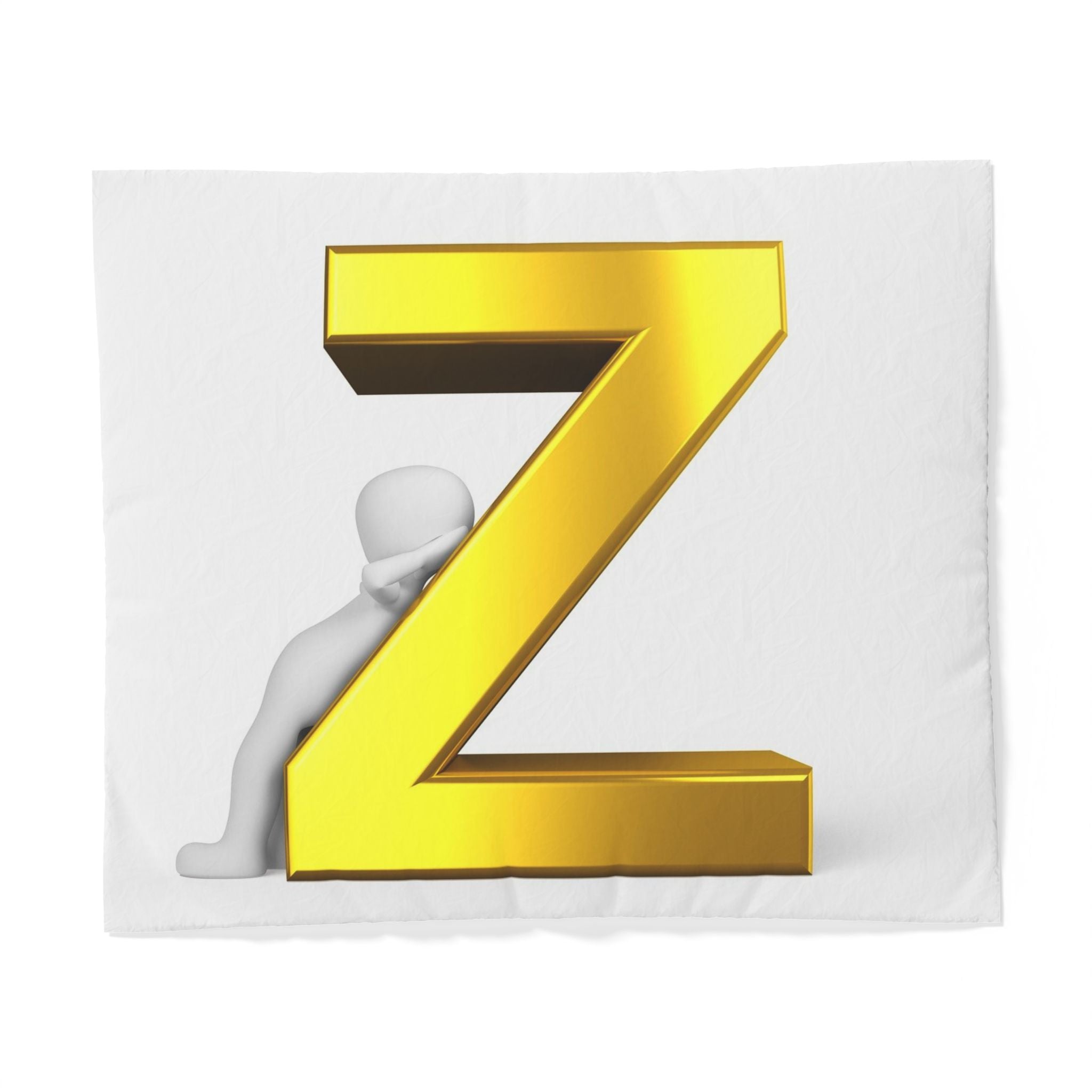 Gold Letter Z Duvet Cover | Monogram Initial Bedding