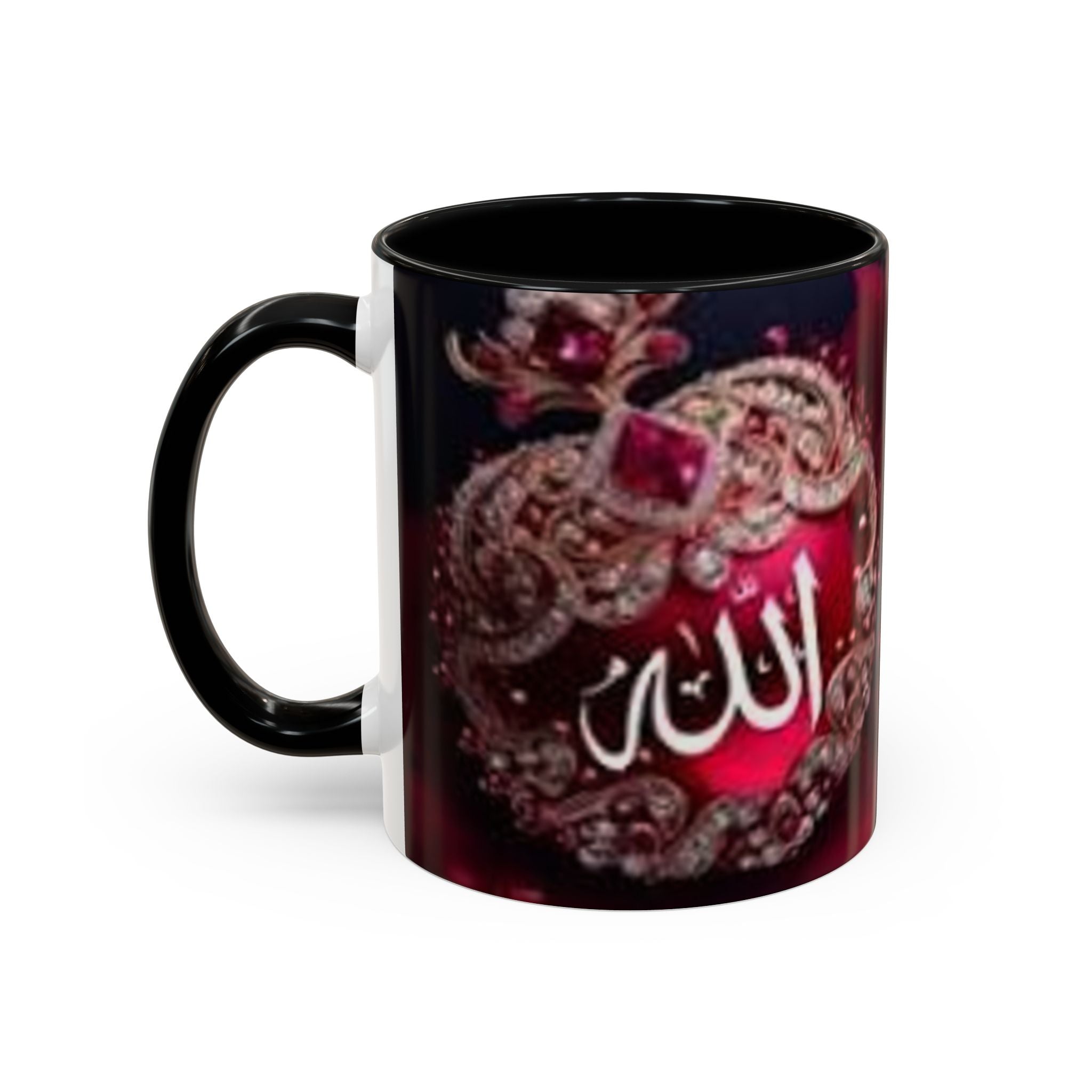 Arabic Calligraphy 'Allah' Ornament Accent Coffee Mug | Islamic Faith Mug