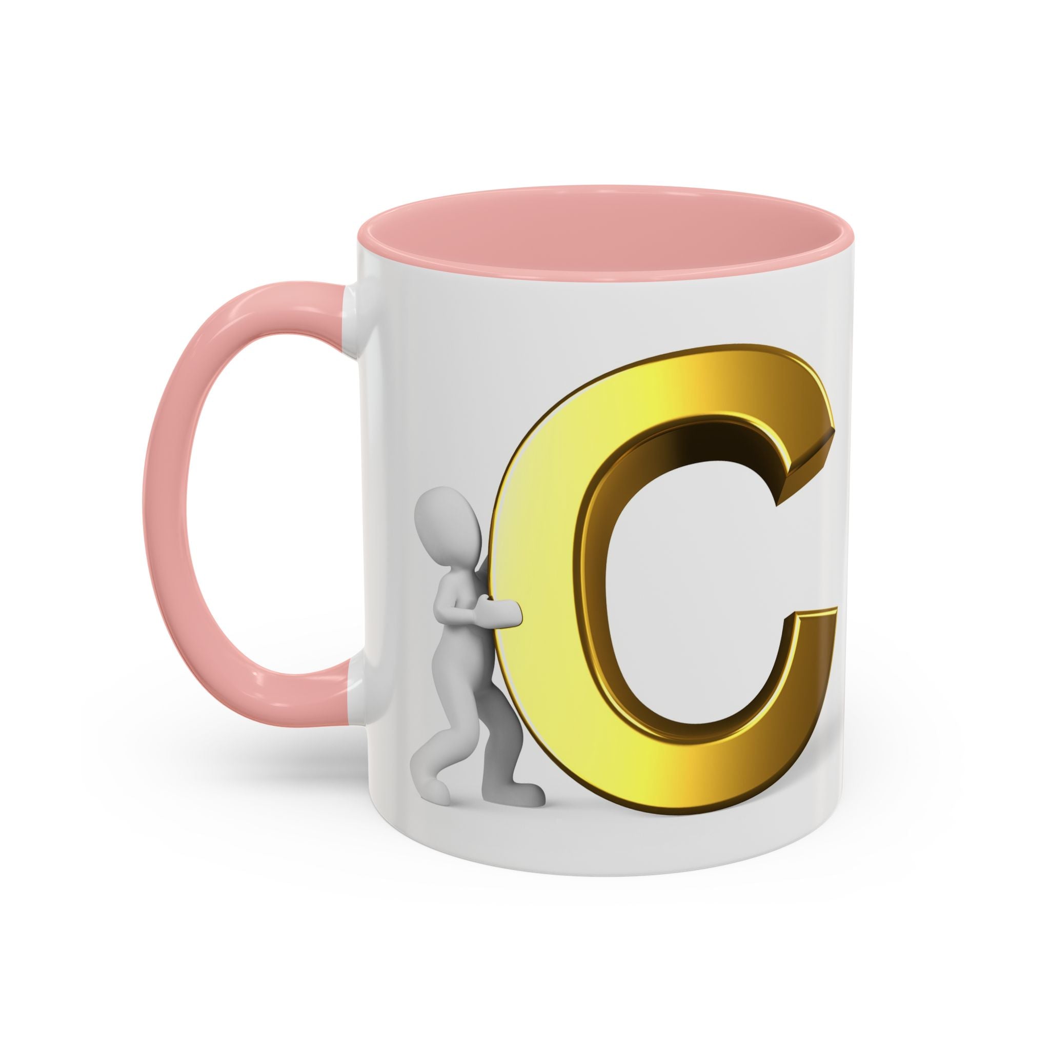 Tasse mit goldenem Buchstaben C | Akzent-Kaffeetasse, Initialbuchstabe C