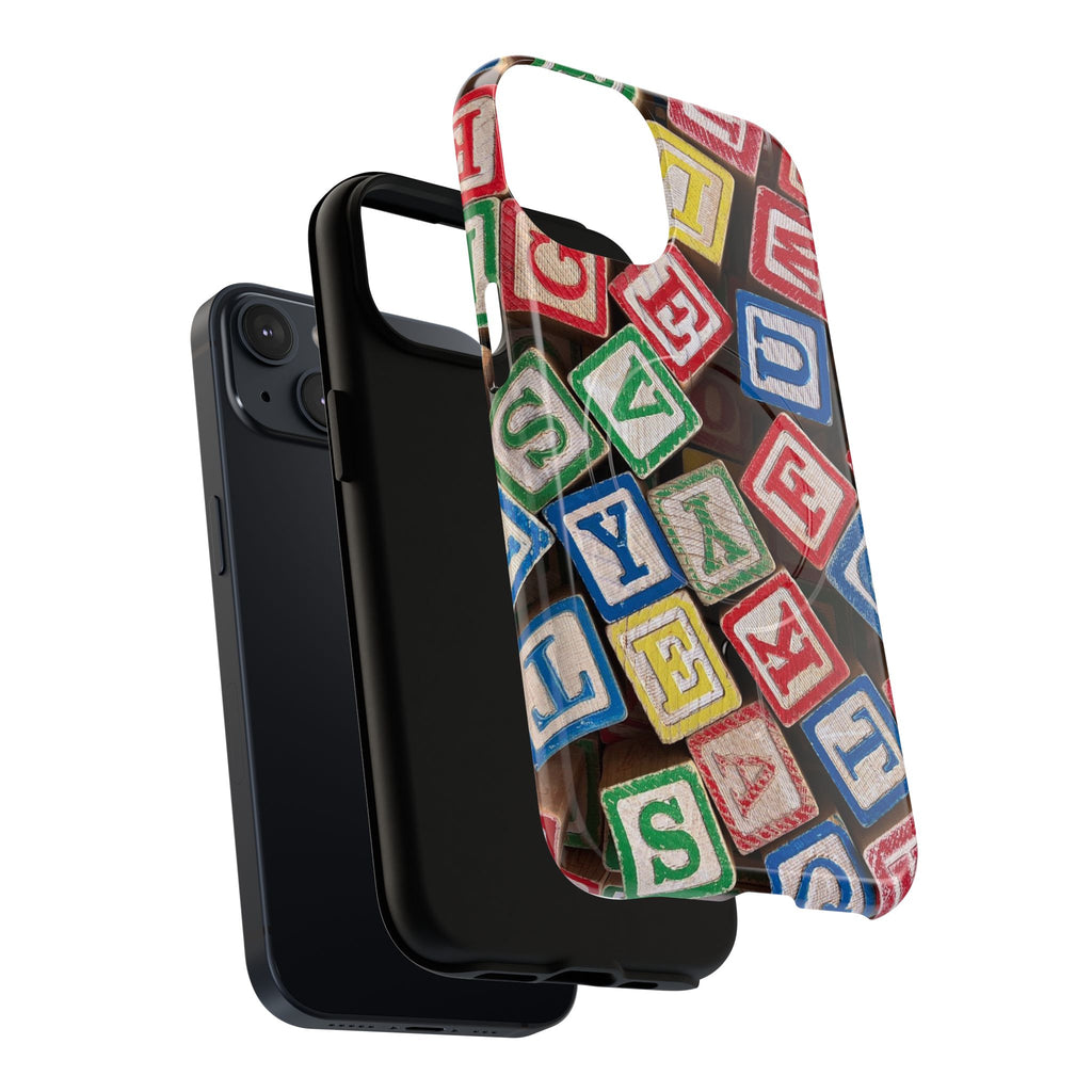Vintage Alphabet Blocks Phone Case | Tough Magnetic Case