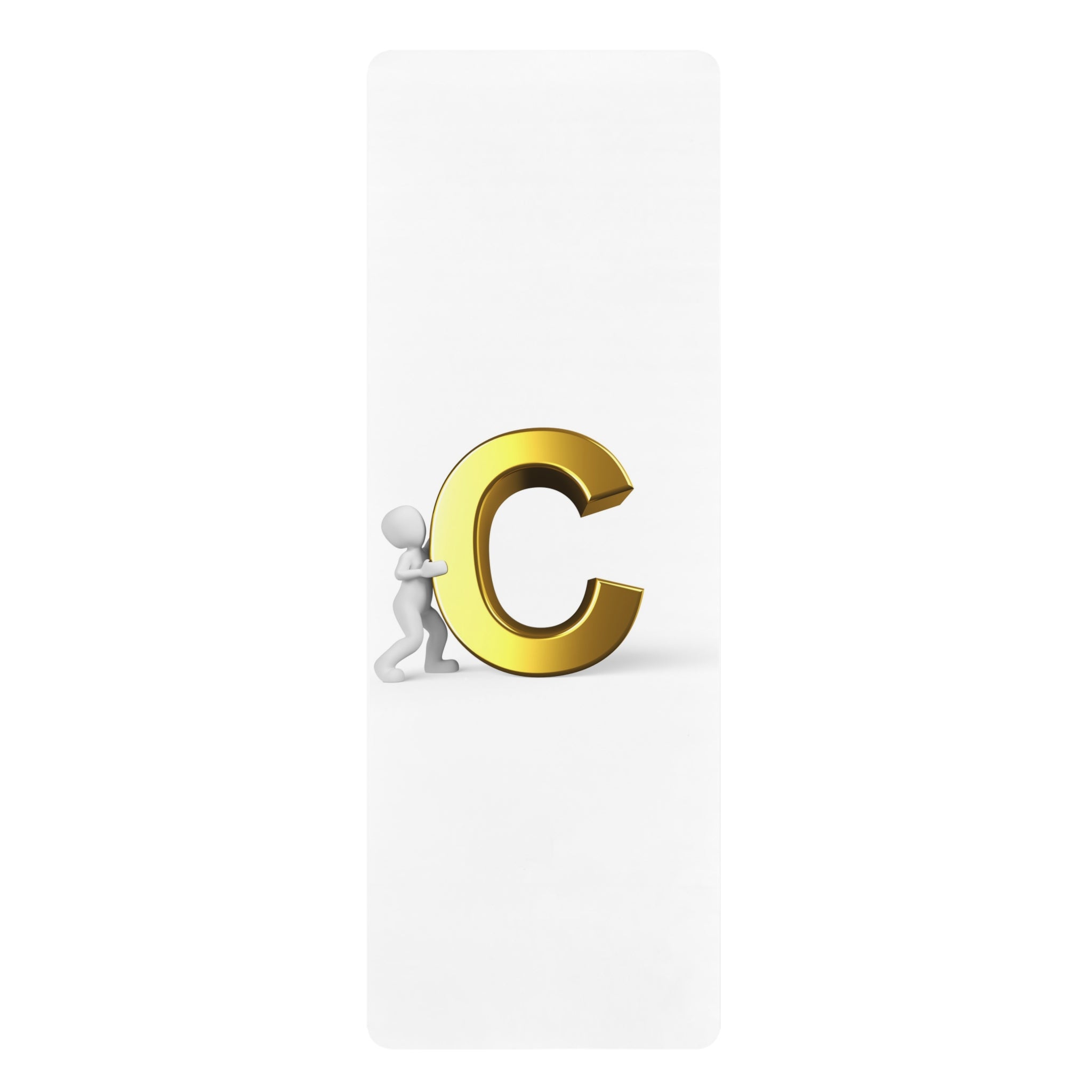 Rubber Yoga Mat | 3D Figure With Gold Letter C