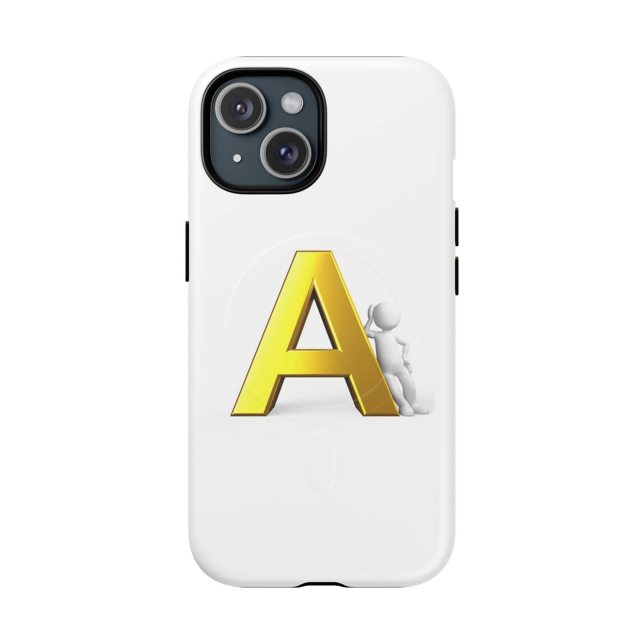 Coque de Téléphone Lettre A Dorée | Coque Magnétique Robuste, Monogramme Initial