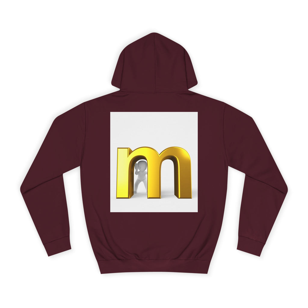 Gold 3D Letter M Hoodie | Minimal Initial Logo