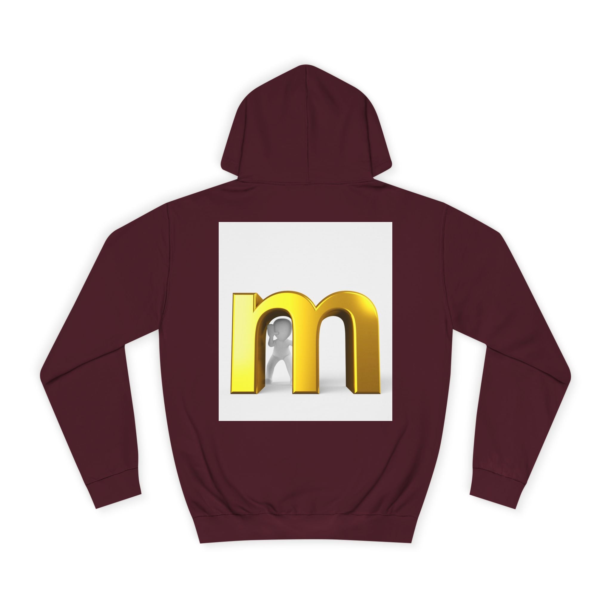Gold 3D Letter M Hoodie | Minimal Initial Logo