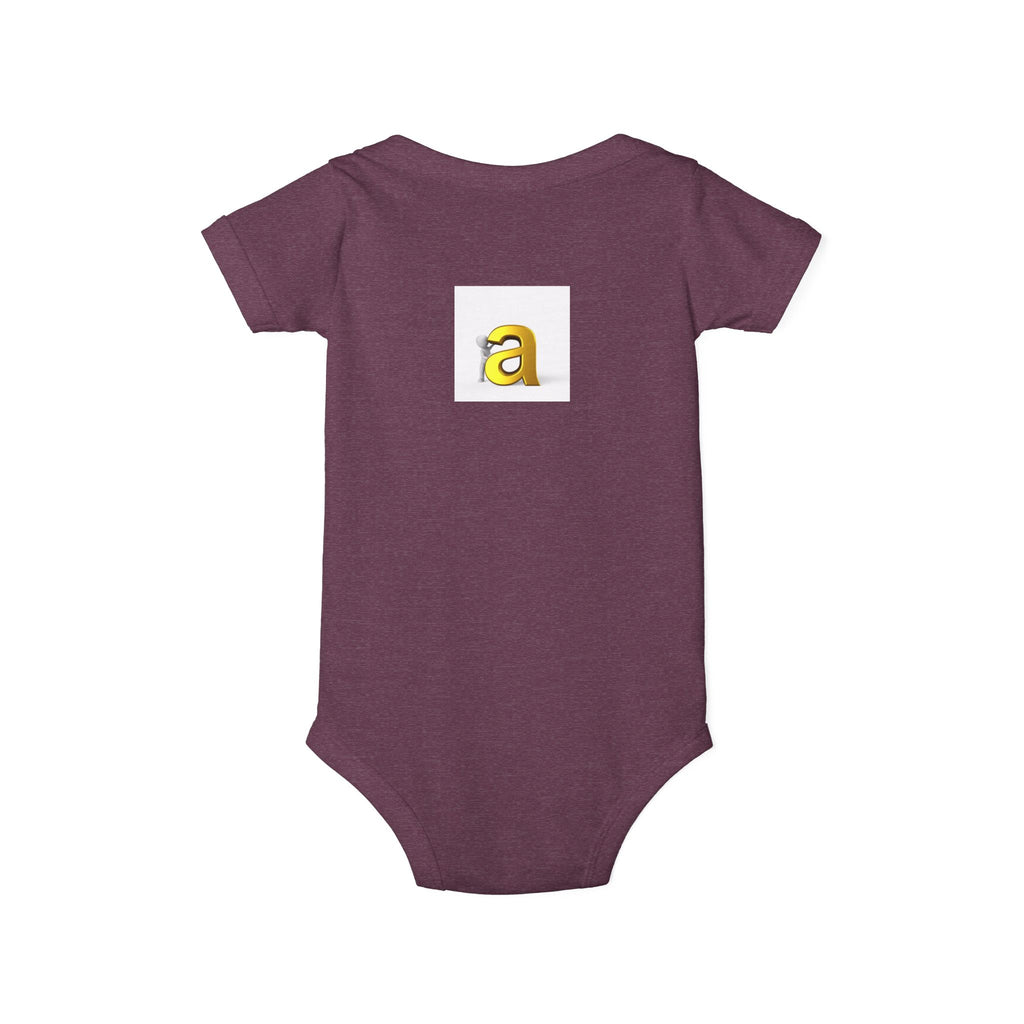 Gold Letter 'a' Baby Onesie | Infant Jersey One Piece