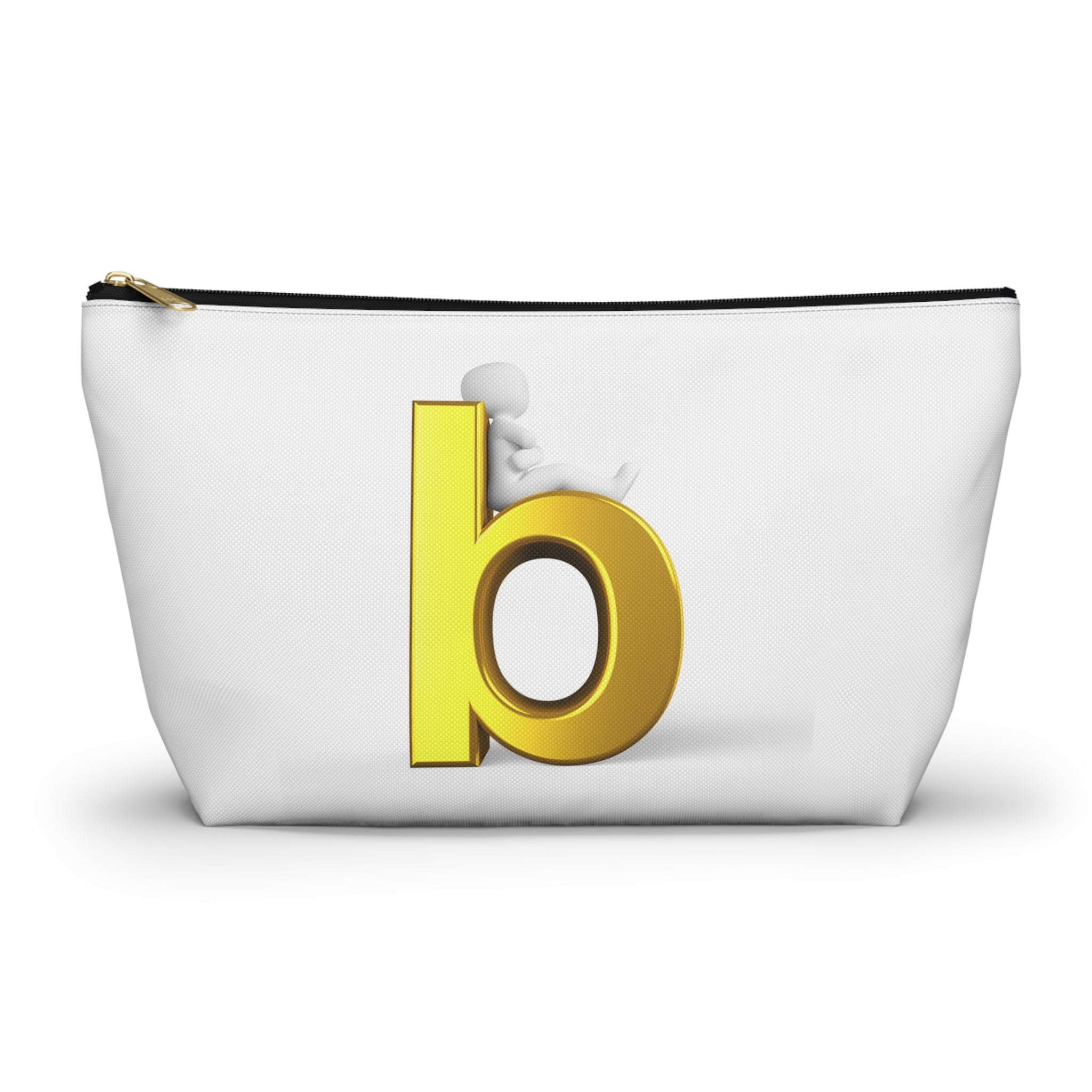 Gold Letter B Monogram Accessory Pouch | Initial Cosmetic Bag