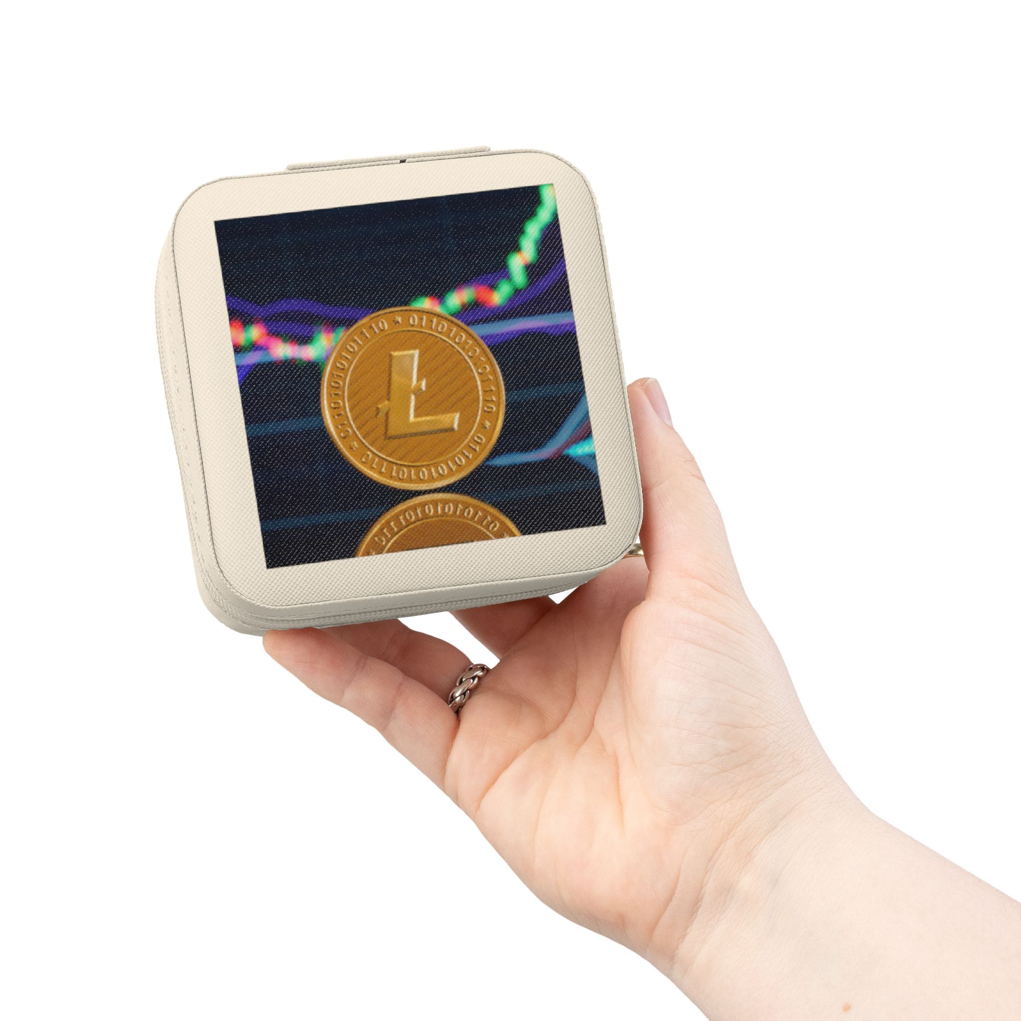 Litecoin Crypto Coin Jewelry Case | Travel Jewelry Box, Compact Storage