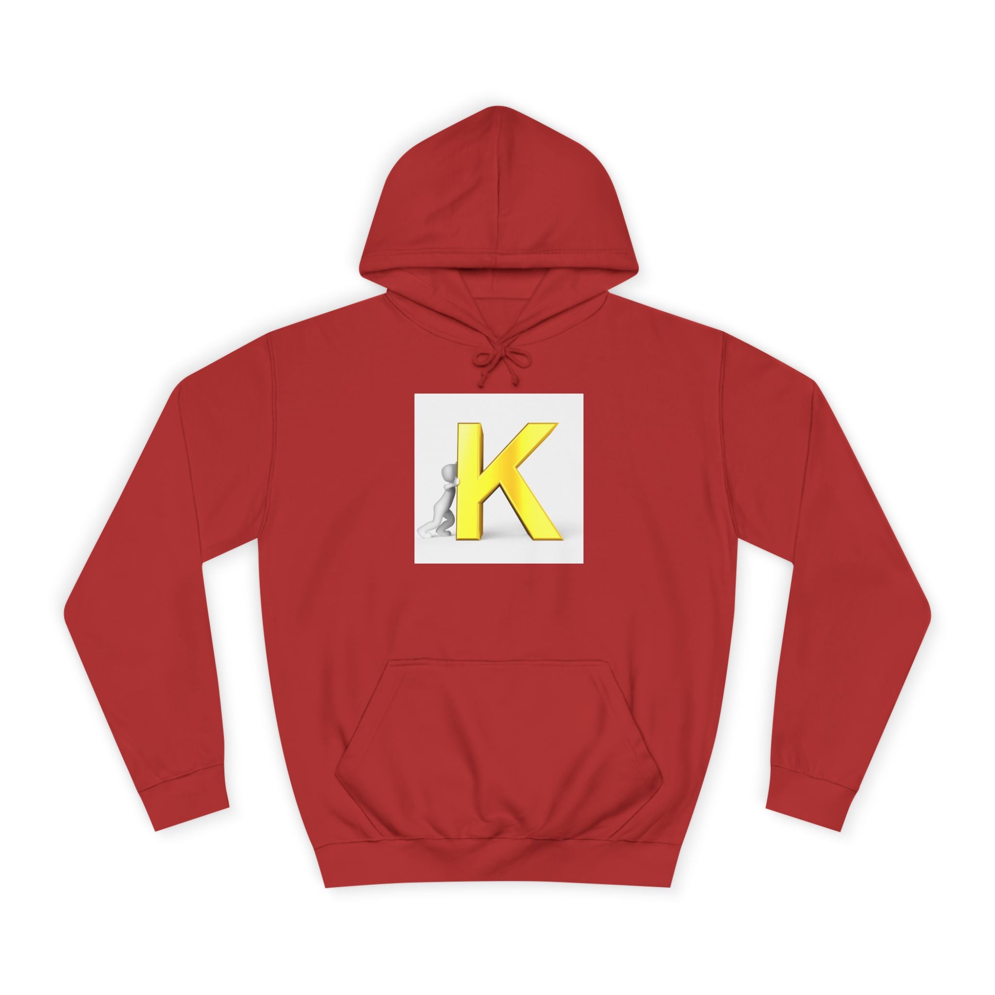 Yellow 3D Letter K hoodie | Initial Monogram, Alphabet Graphic