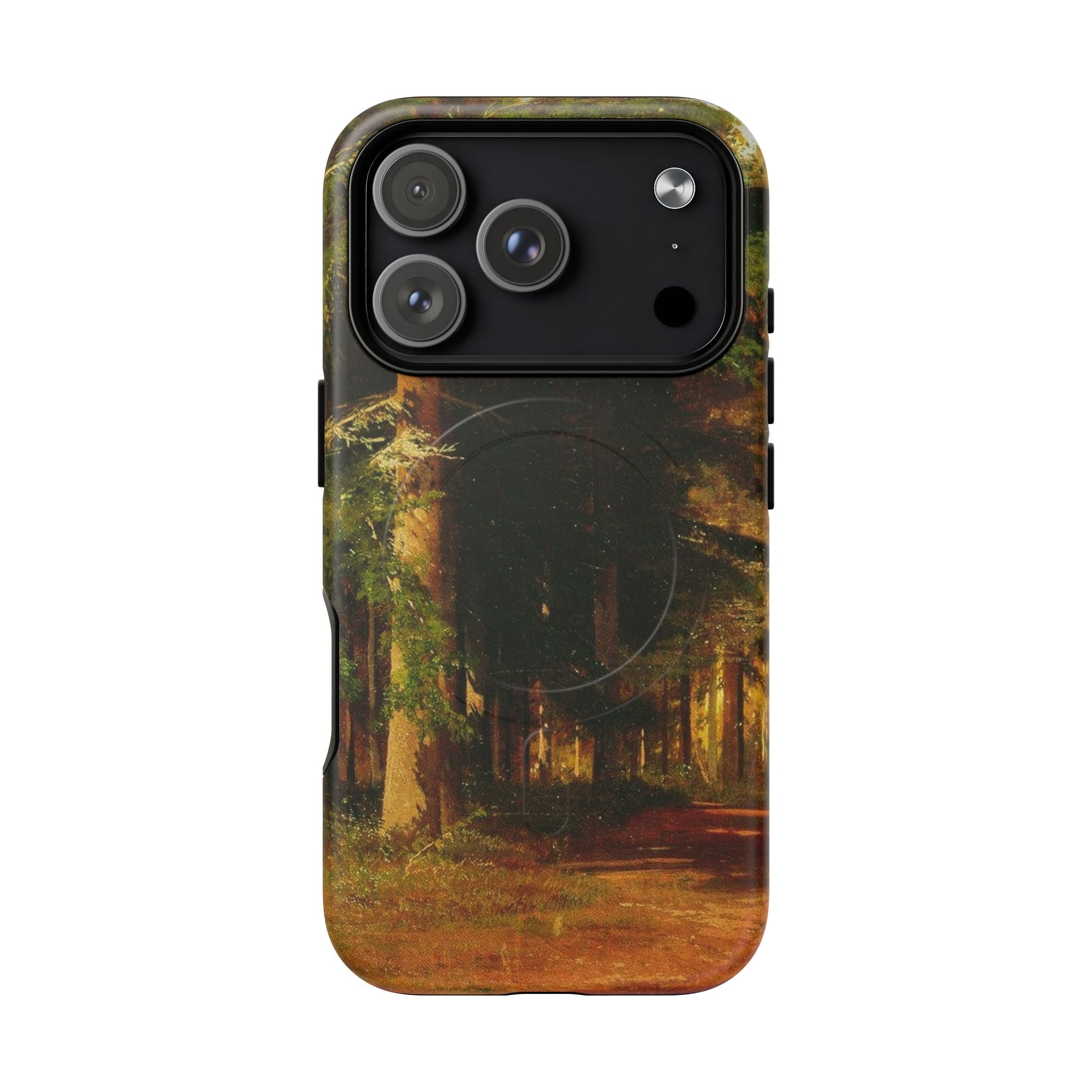 Coque de téléphone Chemin forestier d'automne | Coque magnétique robuste, illustration de paysage d'automne