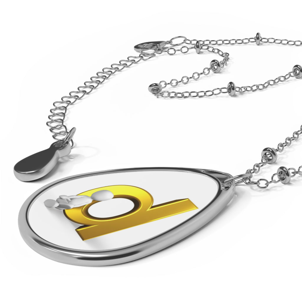 Oval Necklace Gold Letter d.