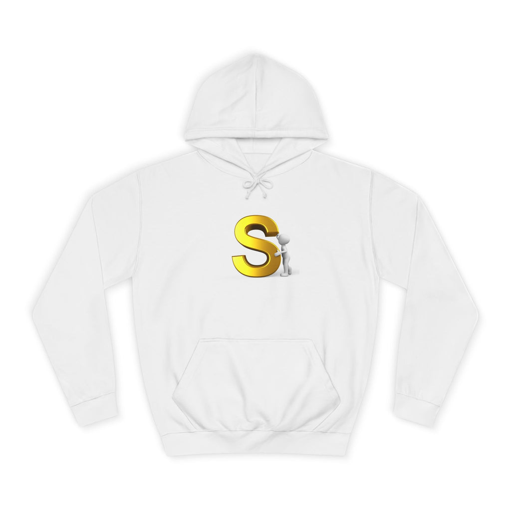 Gold Letter S with Character Hoodie | Initial Monogram Sweatshirt