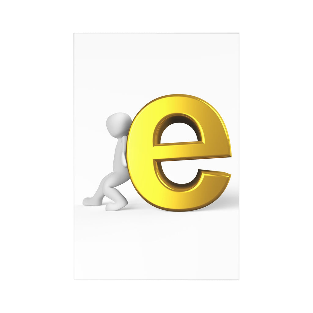 3D Gold Letter e Postcards (7 pcs) | Alphabet Mailer Cards