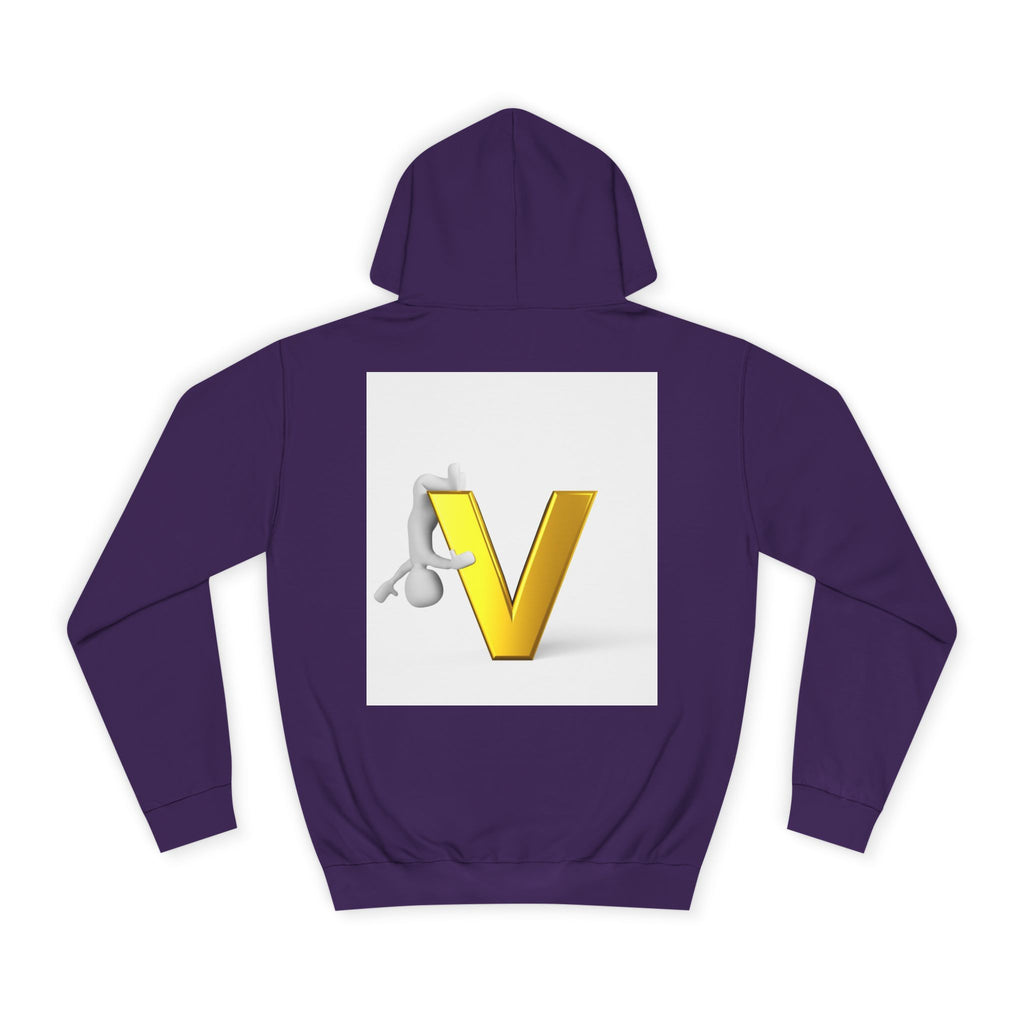 3D Gold Letter V Hoodie | Letter V Initial Sweatshirt