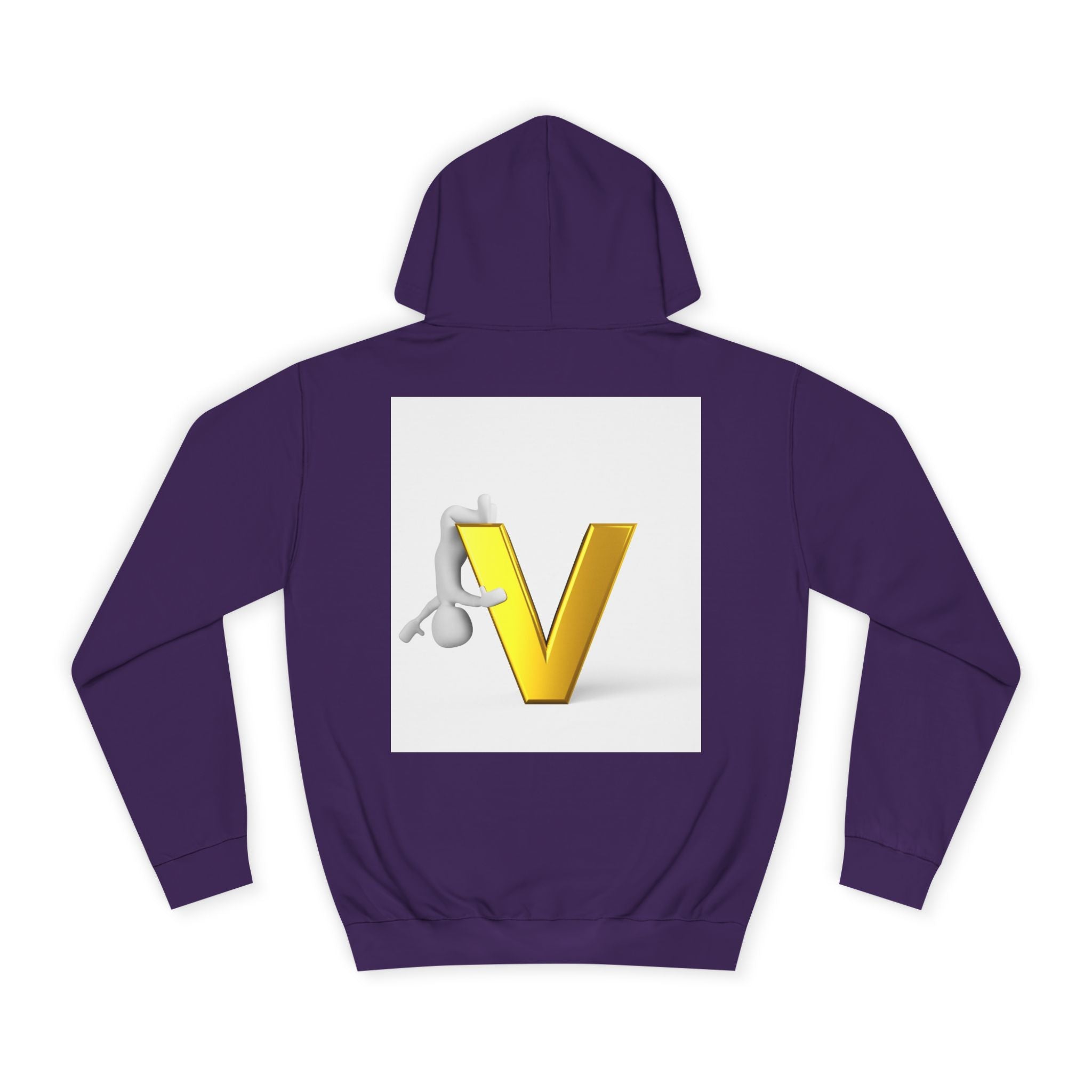3D Gold Letter V Hoodie | Letter V Initial Sweatshirt