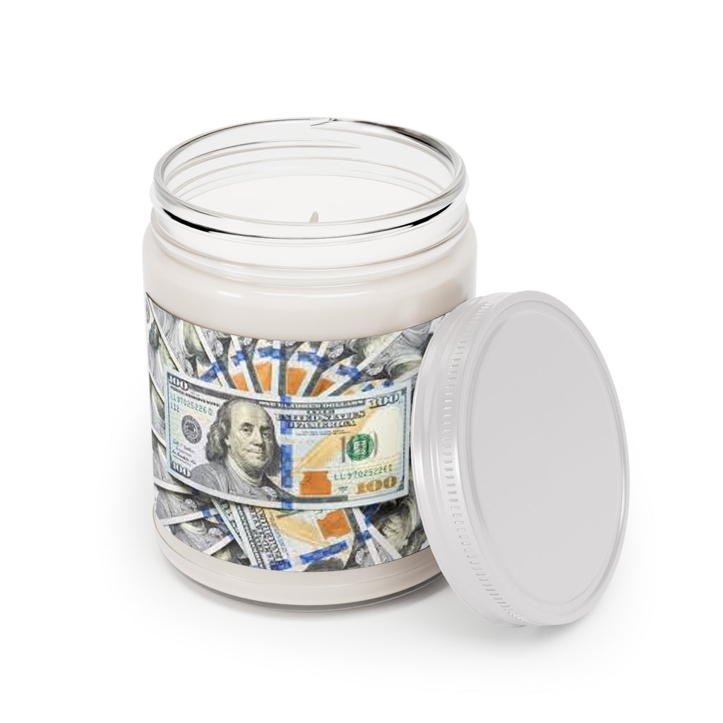 Money Stack Candle jar | Soy Candle 9oz with White Lid