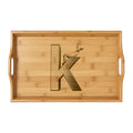 Letter K Bamboo Serving Tray | Engraved Monogram Tray