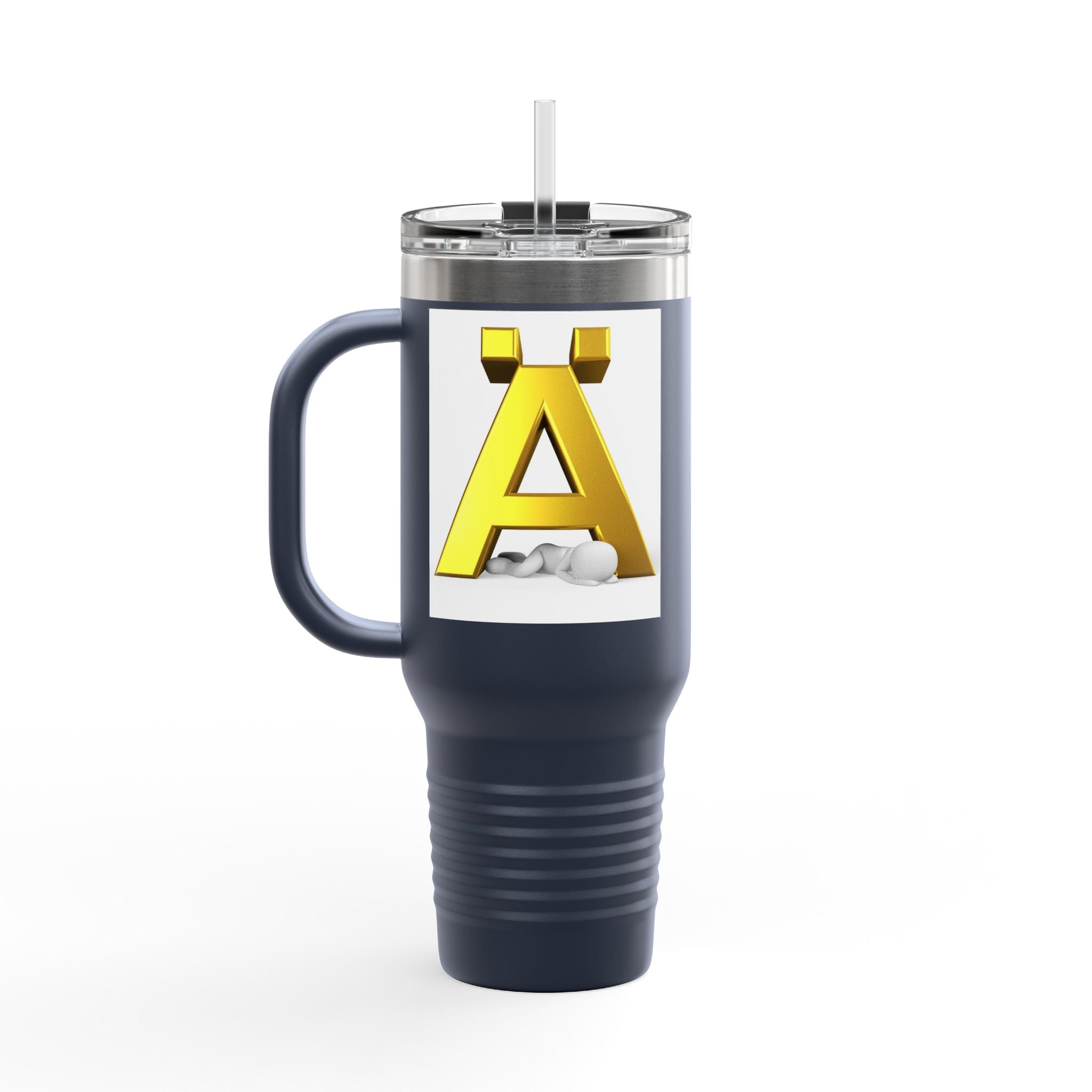 Gold 3D Letter A Mug | 40oz Insulated Travel Mug