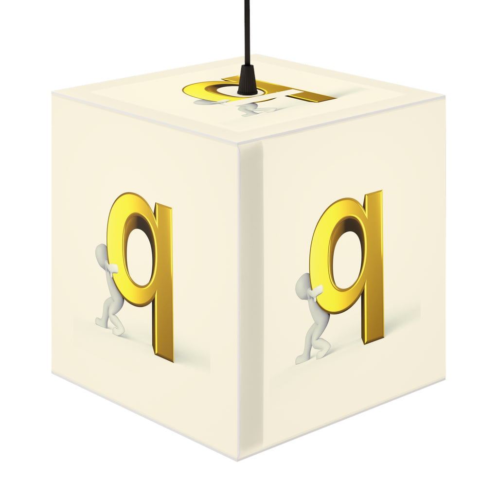3D Gold Letter Q Design Light Cube Lamp | Alphabet Letter Q Night Light