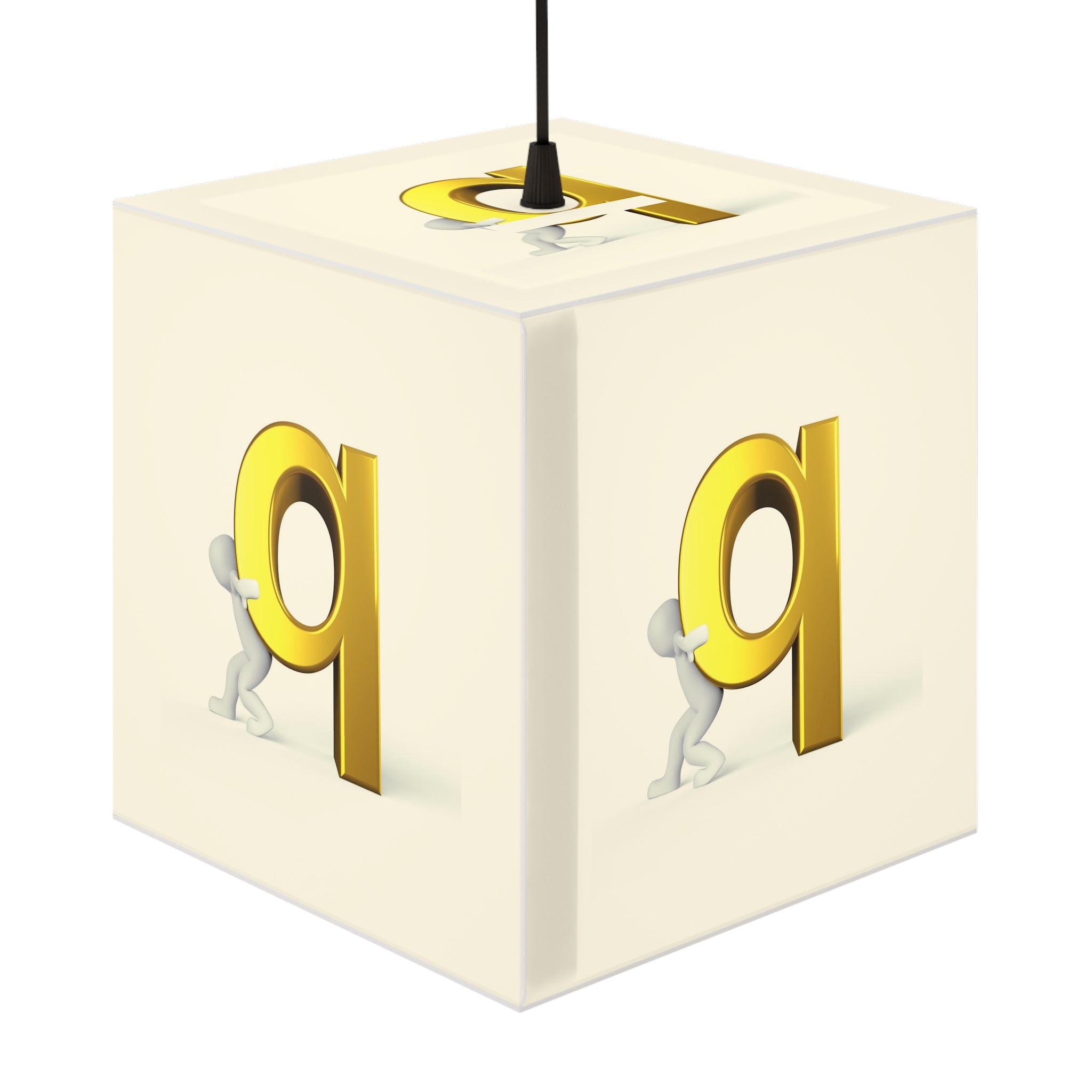 3D Gold Letter Q Design Light Cube Lamp | Alphabet Letter Q Night Light