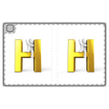 Gold 3D Letter H with Climbing Figure Tablet Folio Case | Alphabet Initial H