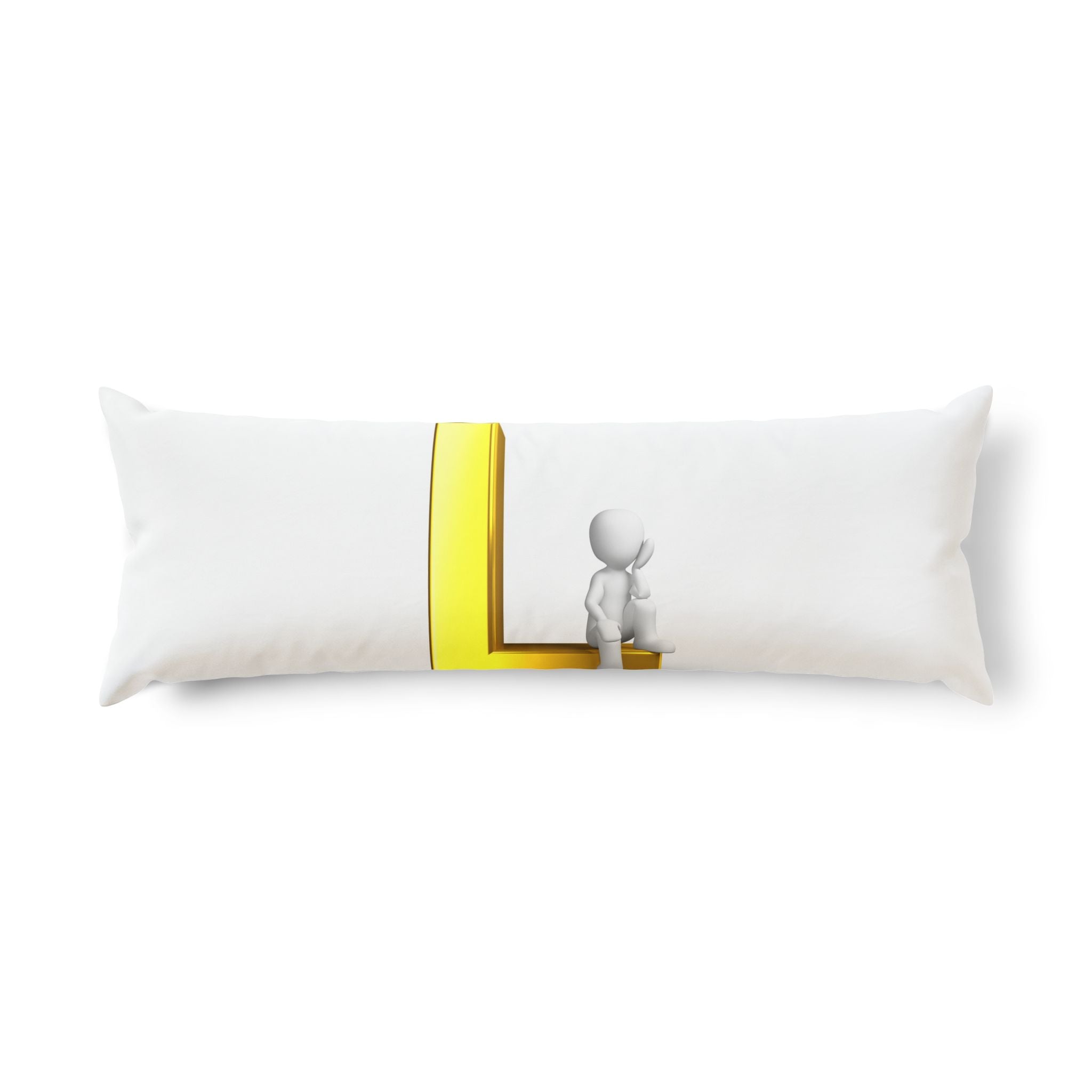 3D Gold Letter L | Body Pillow
