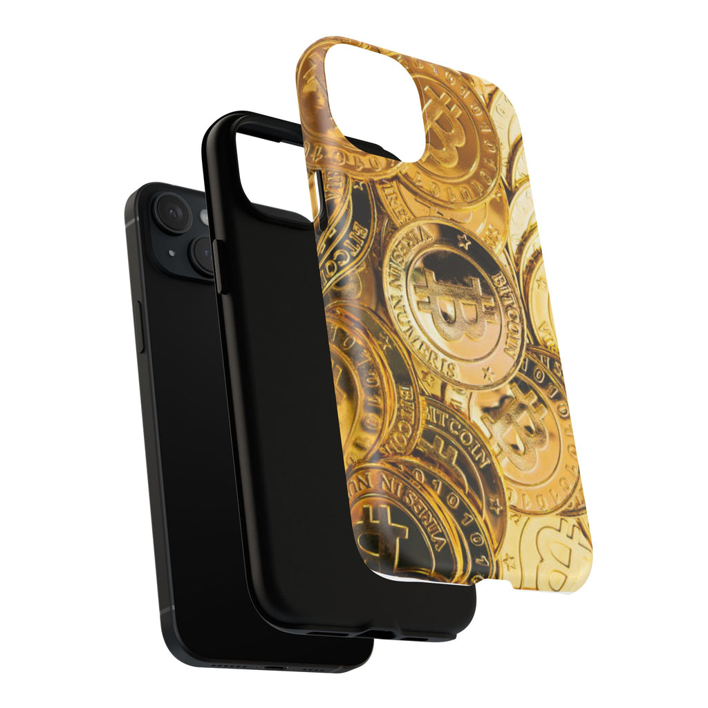 Gold Bitcoin Coins Phone Case | Tough Magnetic Case