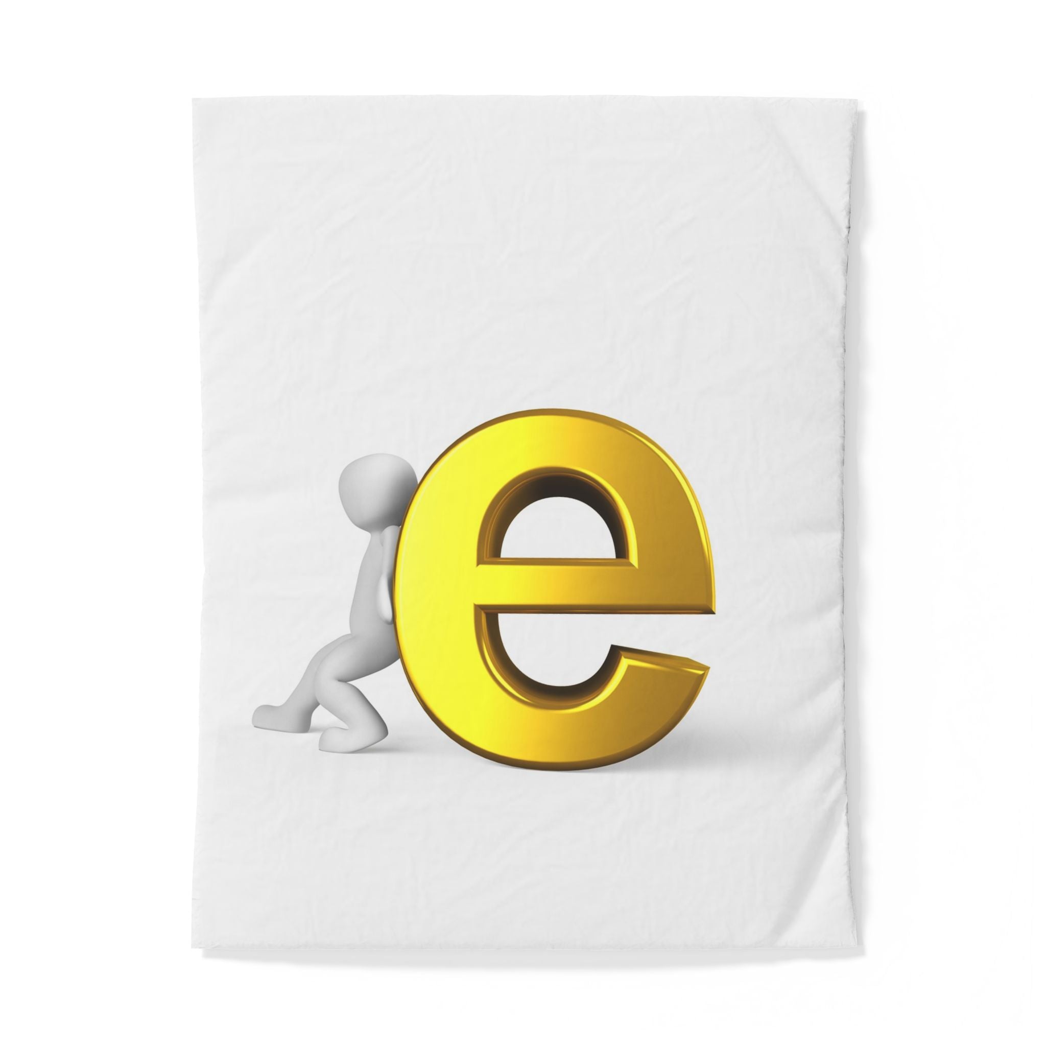 3D Golden E Letter Duvet Cover | Alphabet Bedding