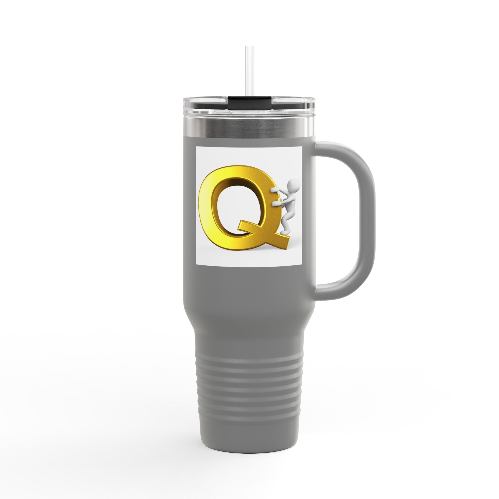 Gold Letter Q Monogram Travel Mug | 40oz Insulated Tumbler
