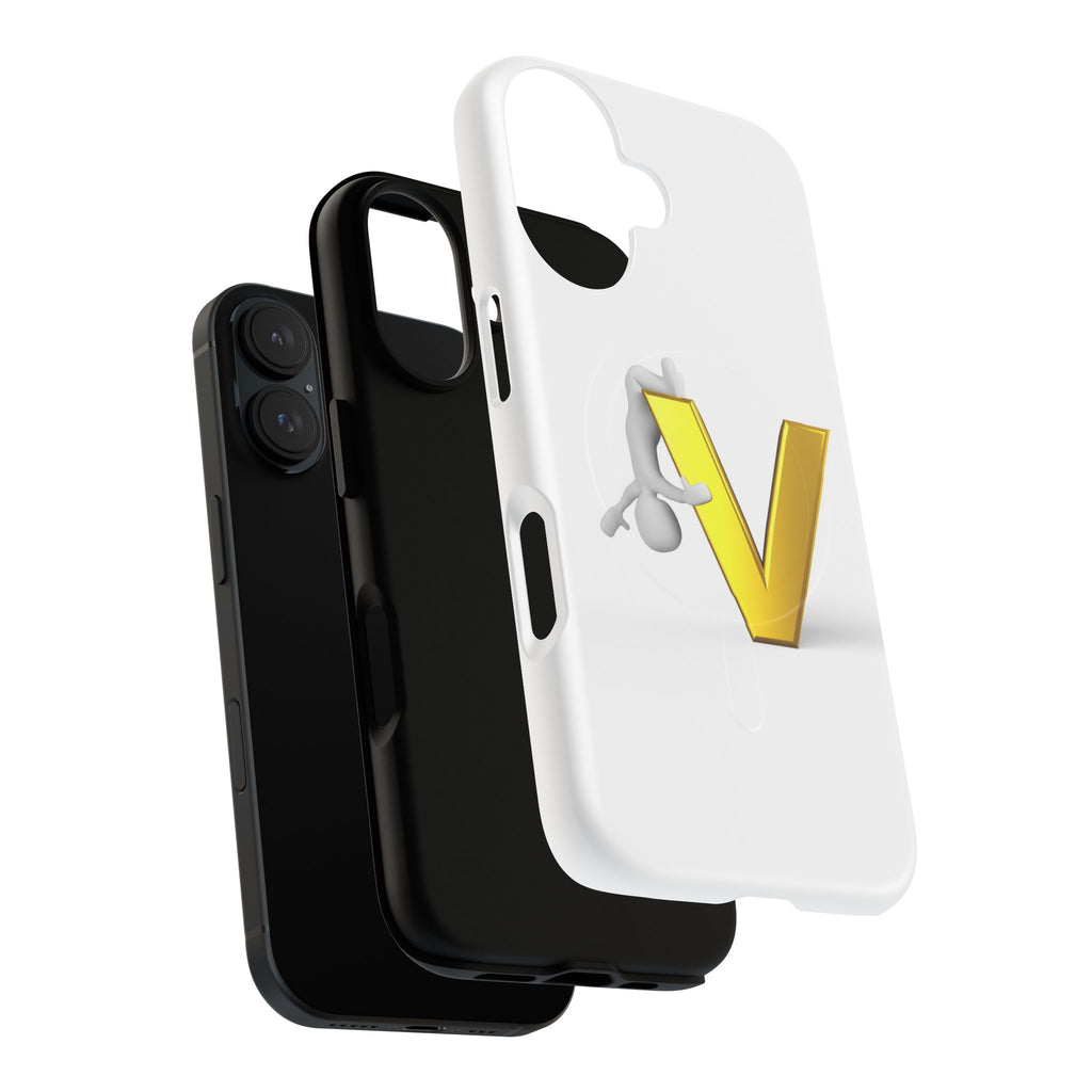3D Yellow V Letter Phone Case Tough Magnetic Case | Monogram V iPhone Cover