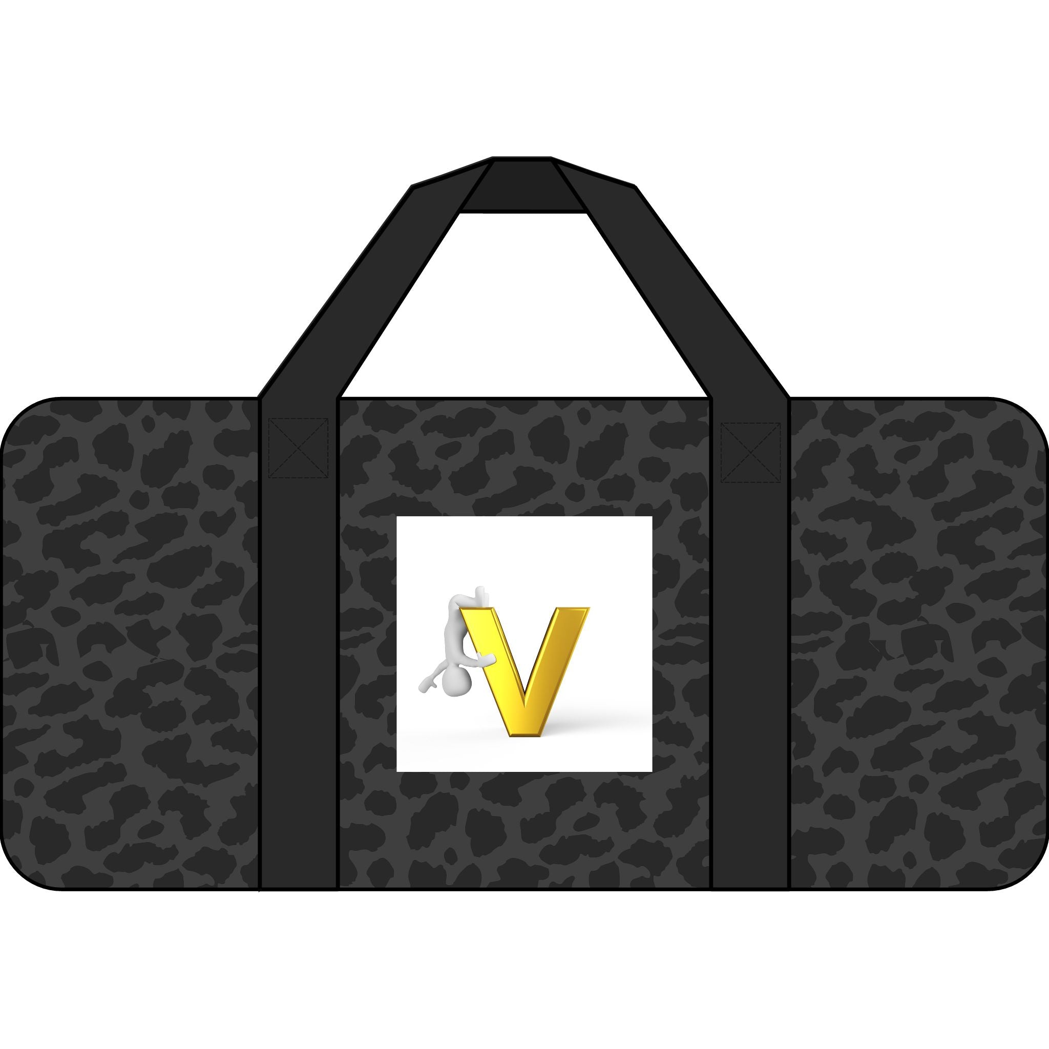 Gold Letter V Logo Tripper Duffel Bag | Checker Strap or Black Camo Handles