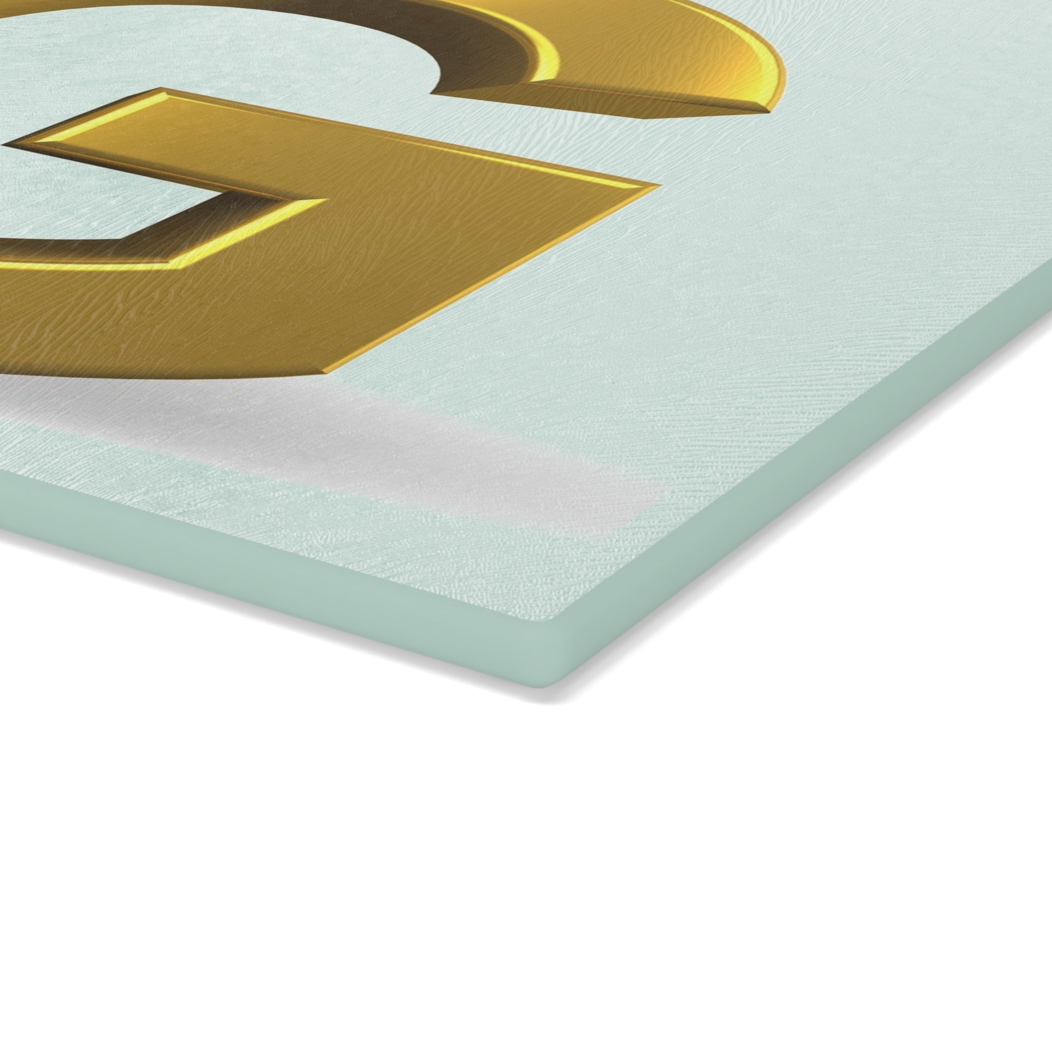 Gold Letter G with 3D Figure Glass Cutting Board | Monogram Initial Kitchen