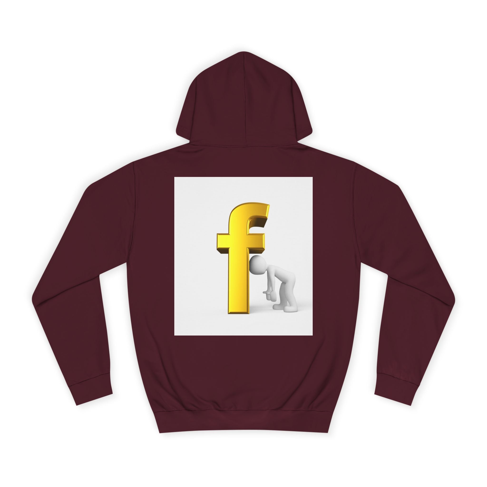 Yellow 3D Letter F Kneeling Figure Hoodie | Typography Graphic