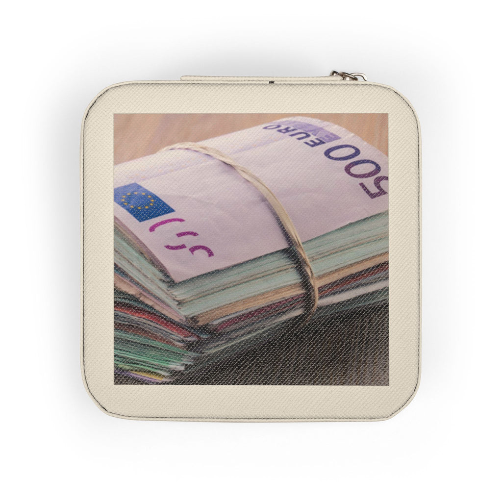 Stack of Cash Photo Jewelry Travel Case | Compact Velvet Lined Organizer