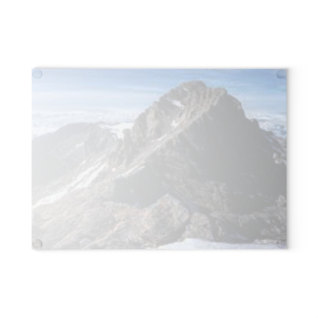 Mountain Peak Glass Cutting Board | Scenic Photo, Kitchen Countertop