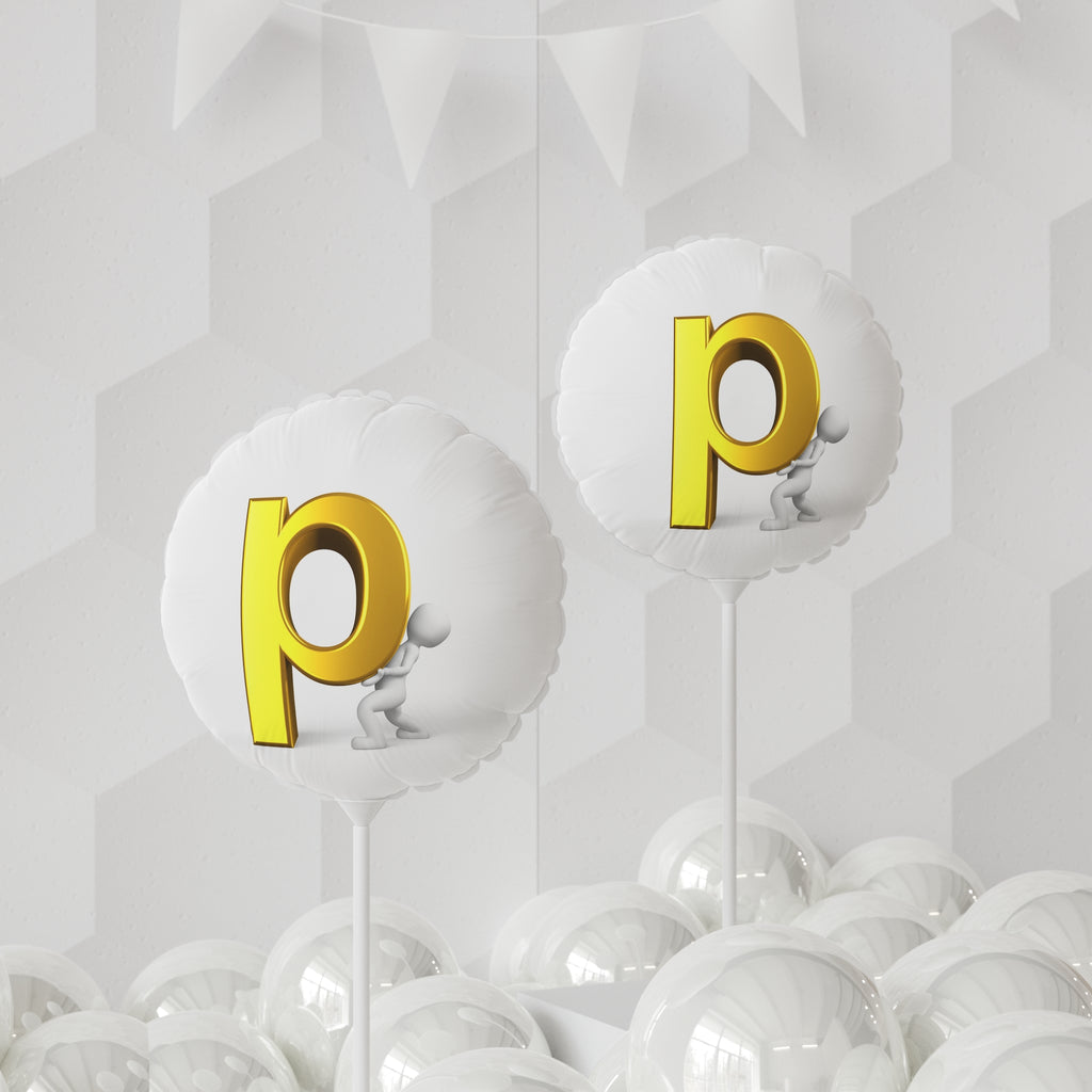 Gold Letter P Balloon 11" Round Balloon