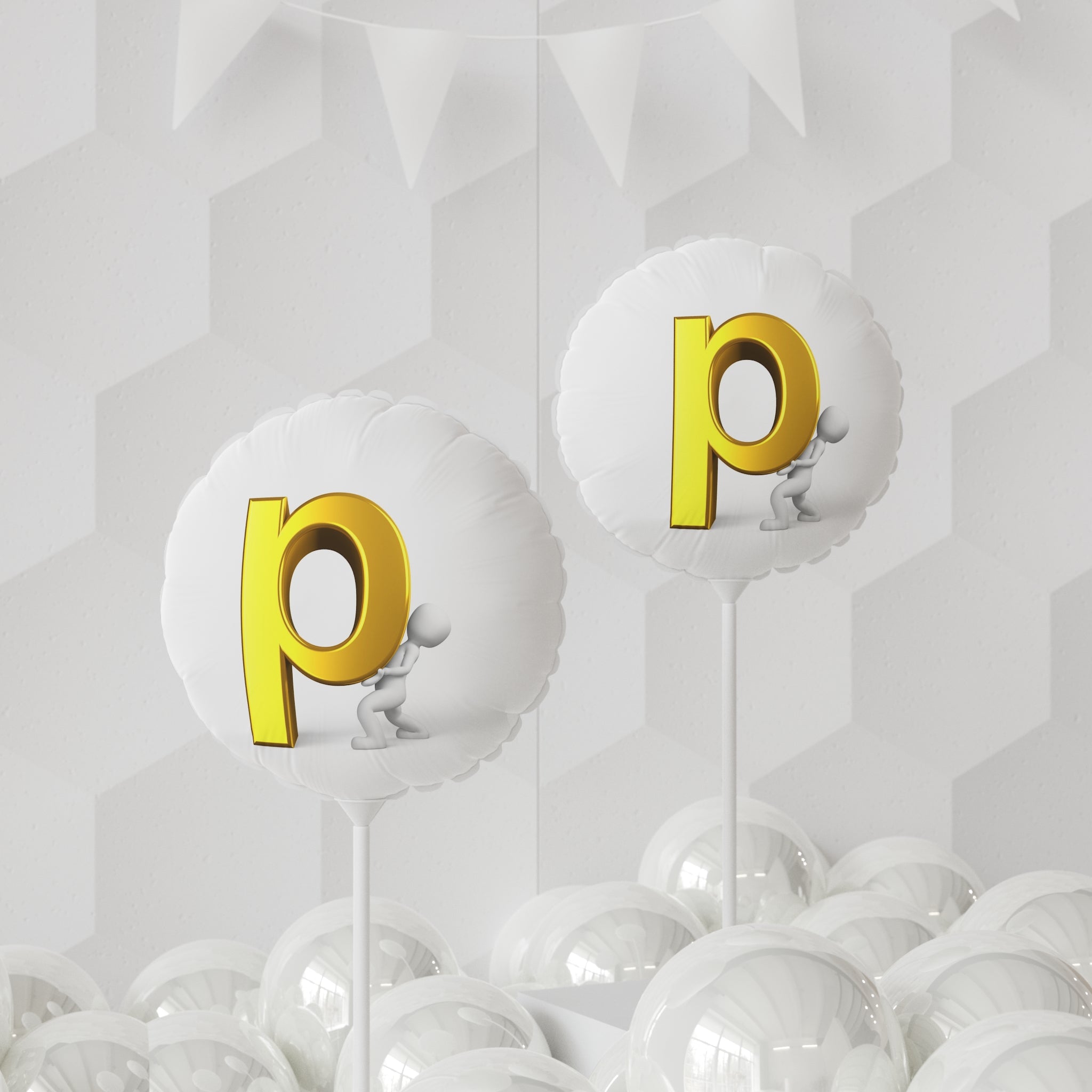 Gold Letter P Balloon 11" Round Balloon